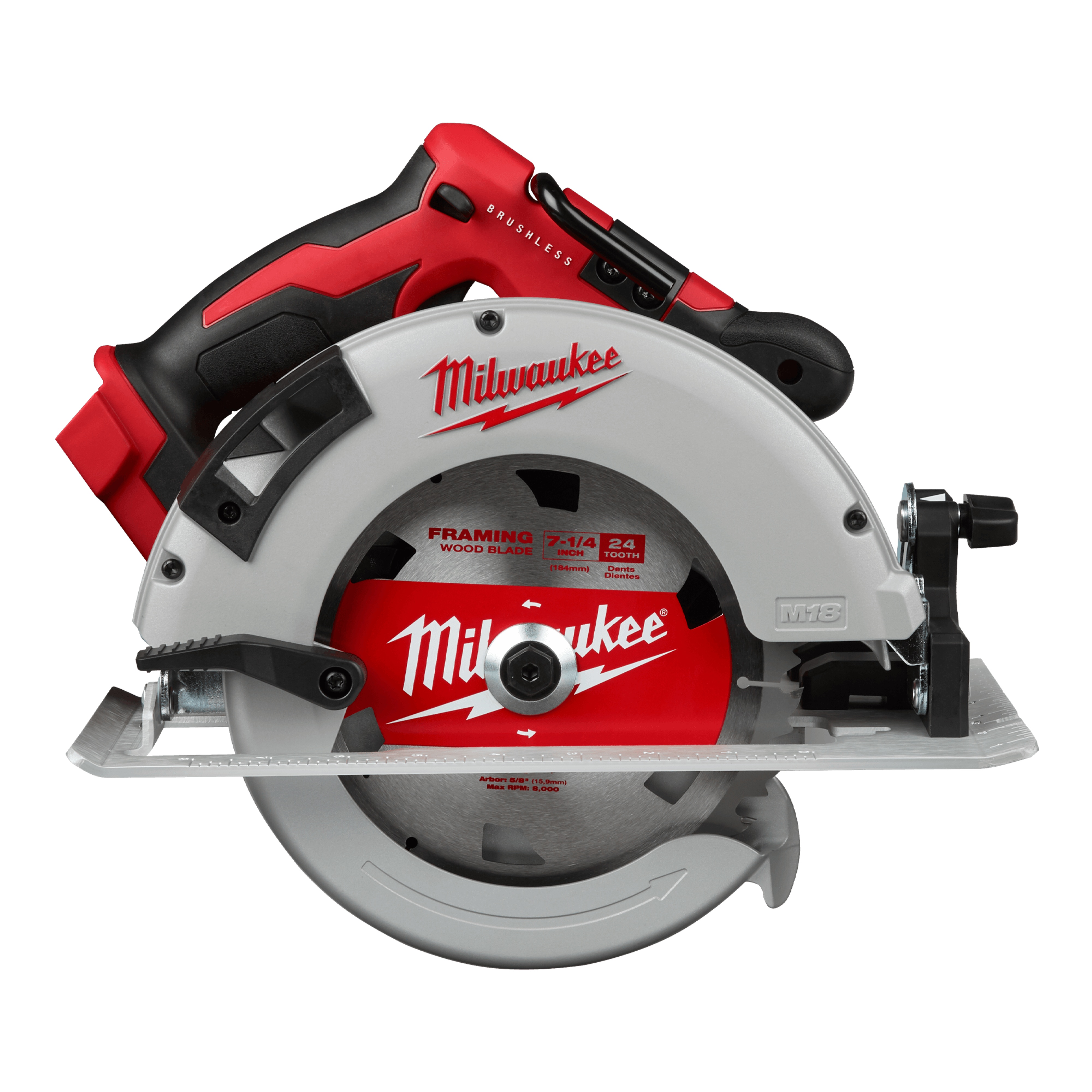 Milwaukee&reg; 2834-20 M18 FUEL&trade; Cordless Circular Saw, 7-1/4 in Dia Blade, 18 V, 2.062, 2 in D Cutting Lithium Battery, Right Blade Side