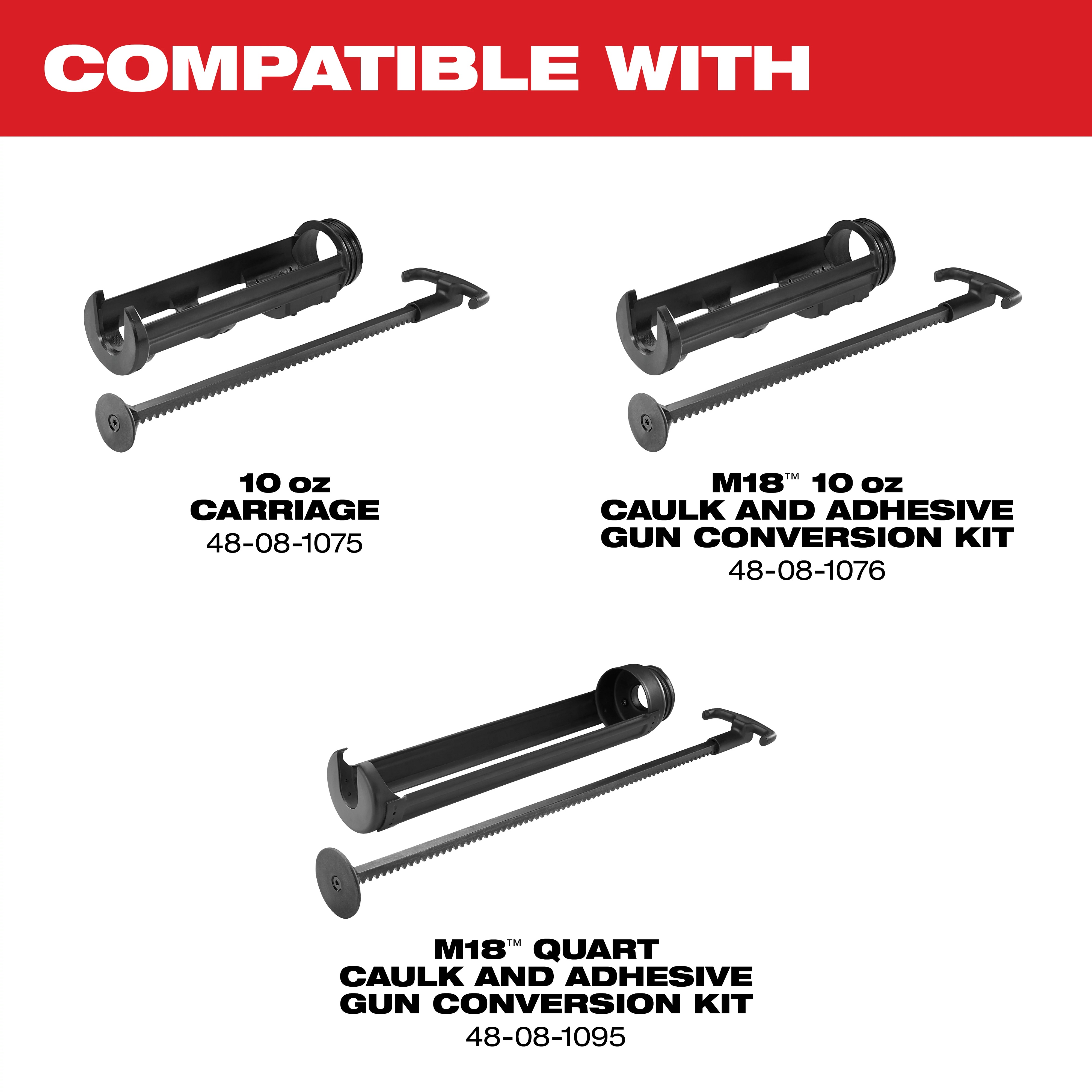Milwaukee&reg; M18&trade; 2641-20 Cordless Caulk Gun, 10 oz Capacity, 950 lb, 18 V DC, Li-Ion Battery, Metal Housing
