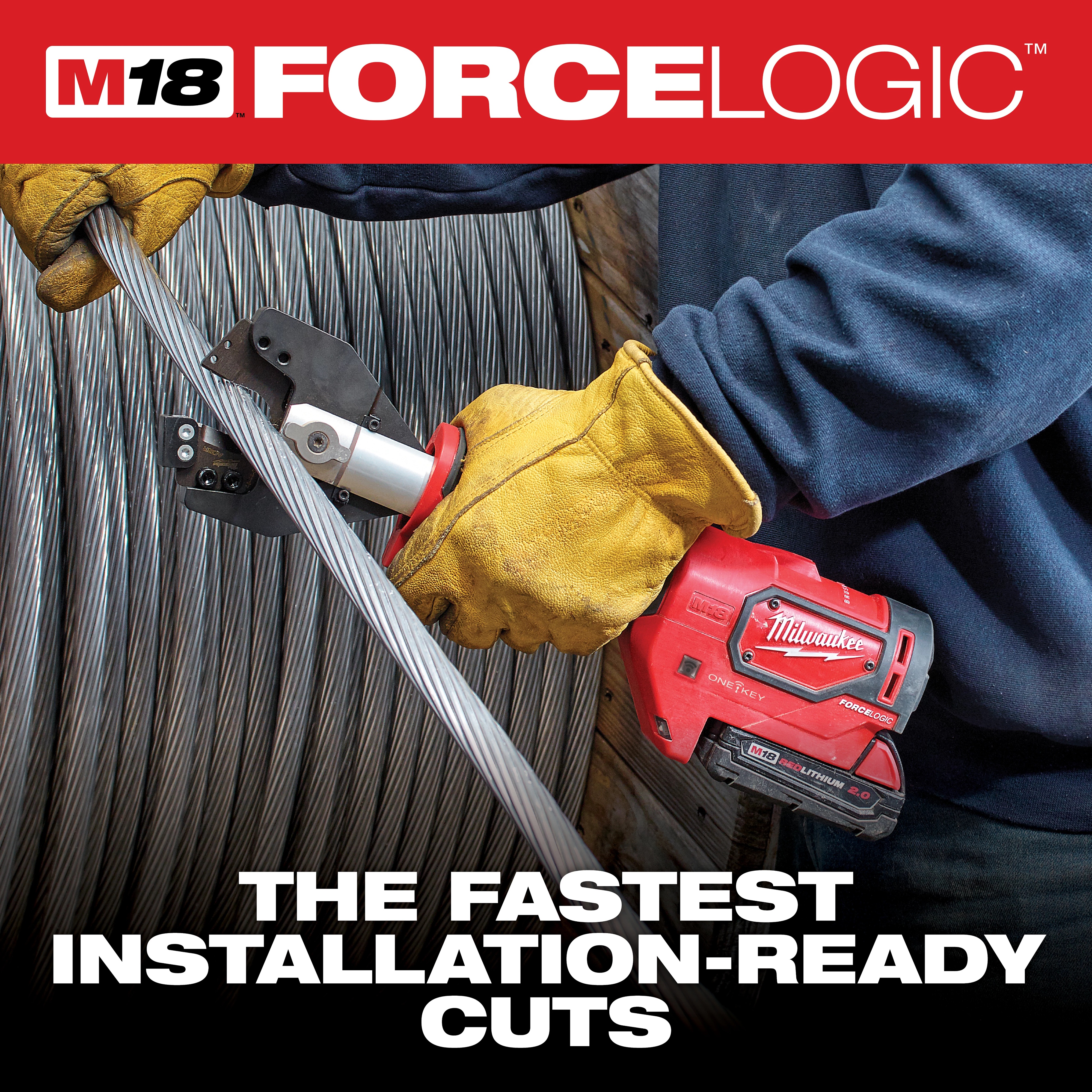 Milwaukee&reg; M18&trade; FORCE LOGIC&trade; 2672-21S Cordless Cable Cutter Kit, 750 kcmil Copper/1000 kcmil Aluminum Cutting, 18 V, Li-Ion Battery
