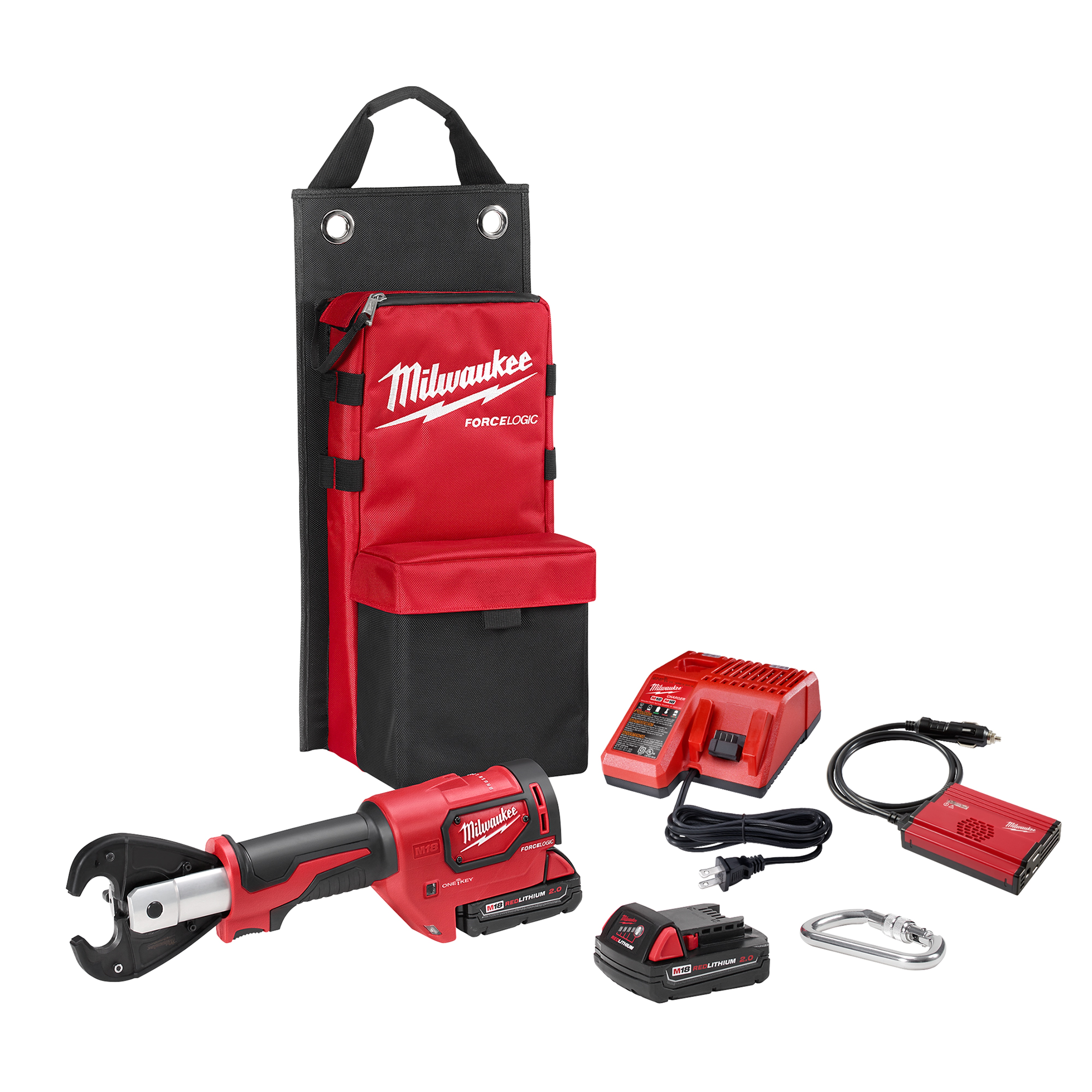Milwaukee&reg; M18&trade; FORCE LOGIC&trade; 2678-22 Utility Crimping Kit With D3 Grooves Snub Nose, 6 ton Crimping, 18 V DC, Li-Ion Battery