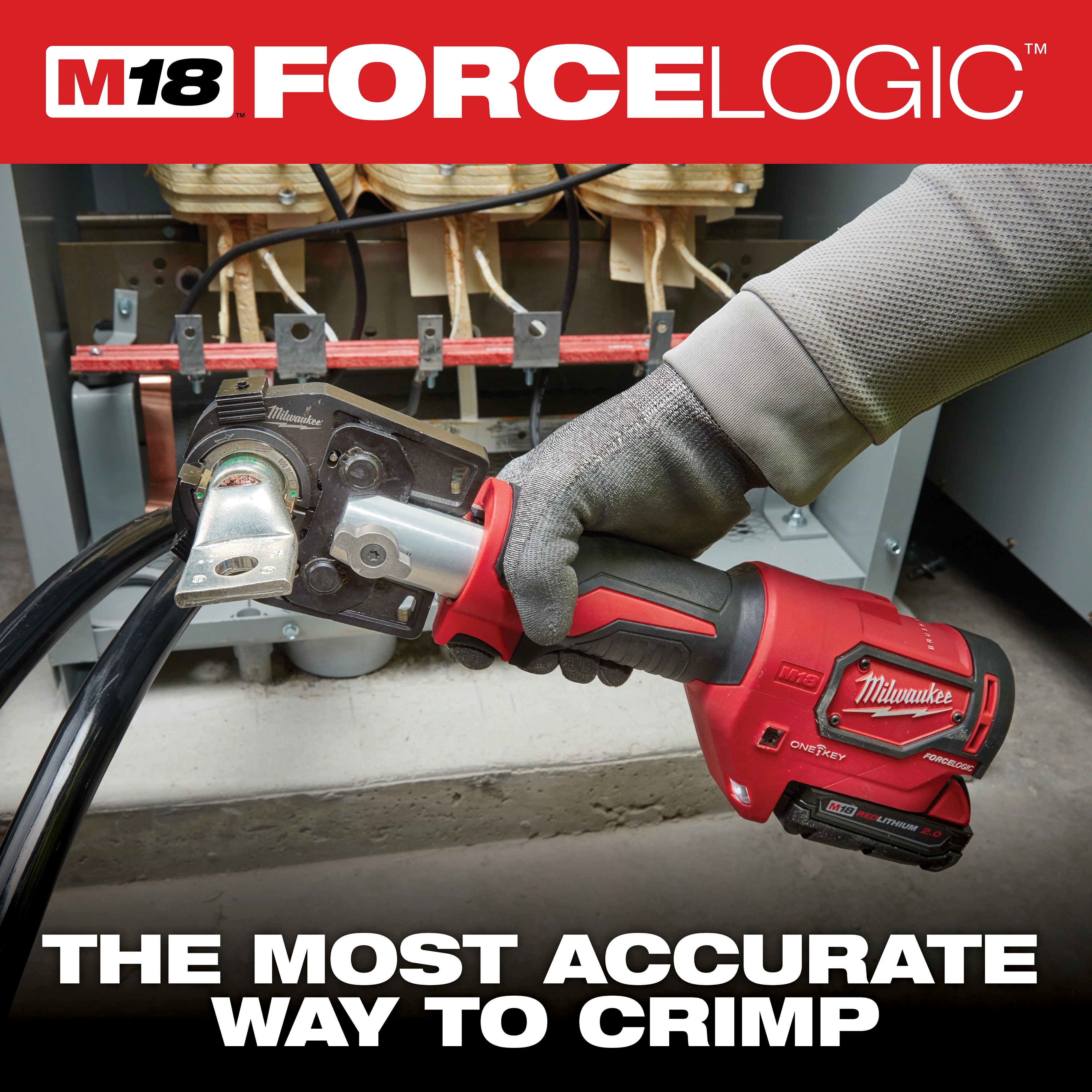 Milwaukee&reg; M18&trade; FORCE LOGIC&trade; 2679-22 Cordless Crimper Tool Kit, 6 ton Crimping, 18 V DC, Li-Ion Battery, 14 in OAL