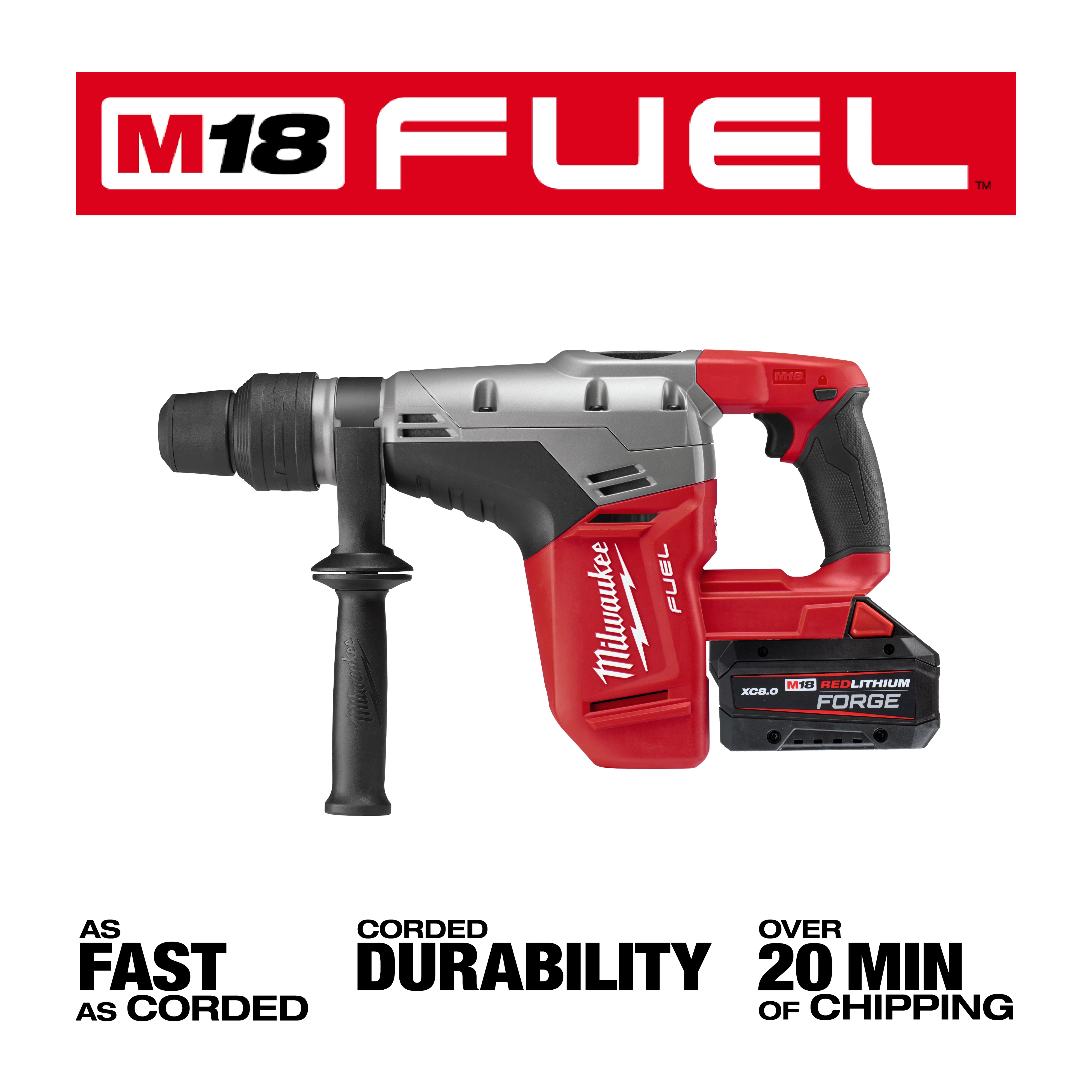 Milwaukee&reg; 2717-22HD Cordless Rotary Hammer Kit, 1-9/16 in SDS Max&reg; Chuck, 18 V DC, 0 to 3000 rpm No-Load, Li-Ion Battery