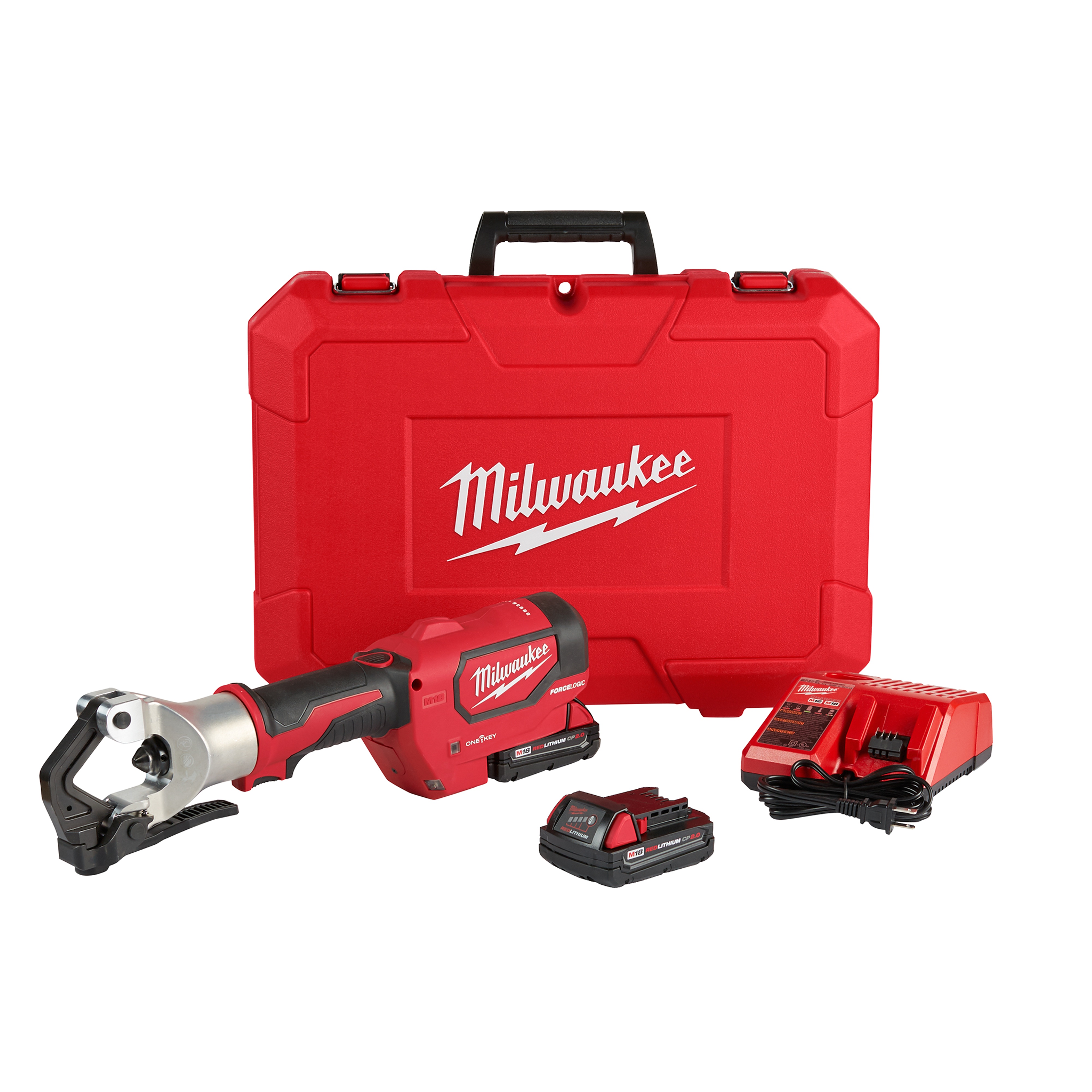 Milwaukee&reg; 2778-22 Cordless Utility Crimper Kit, 12 ton Crimping, 18 V DC, Li-Ion Battery, 16 in OAL
