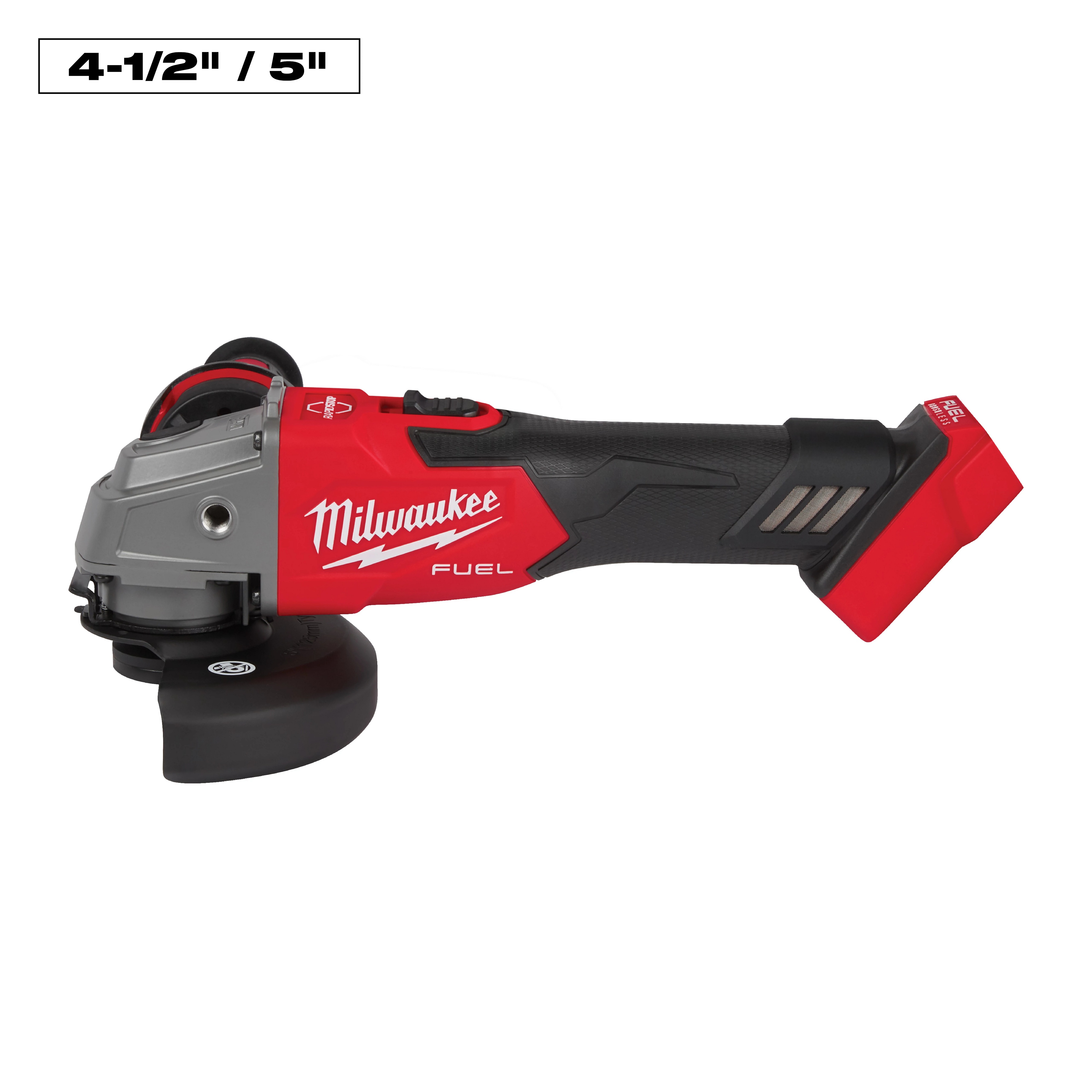 Milwaukee&reg; 2881-20 M18&trade; FUEL&trade; Cordless Angle Grinder, 5 in Dia Wheel, 5/8-11 UNC Arbor/Shank, 18 V, Li-Ion Battery, Slide Switch