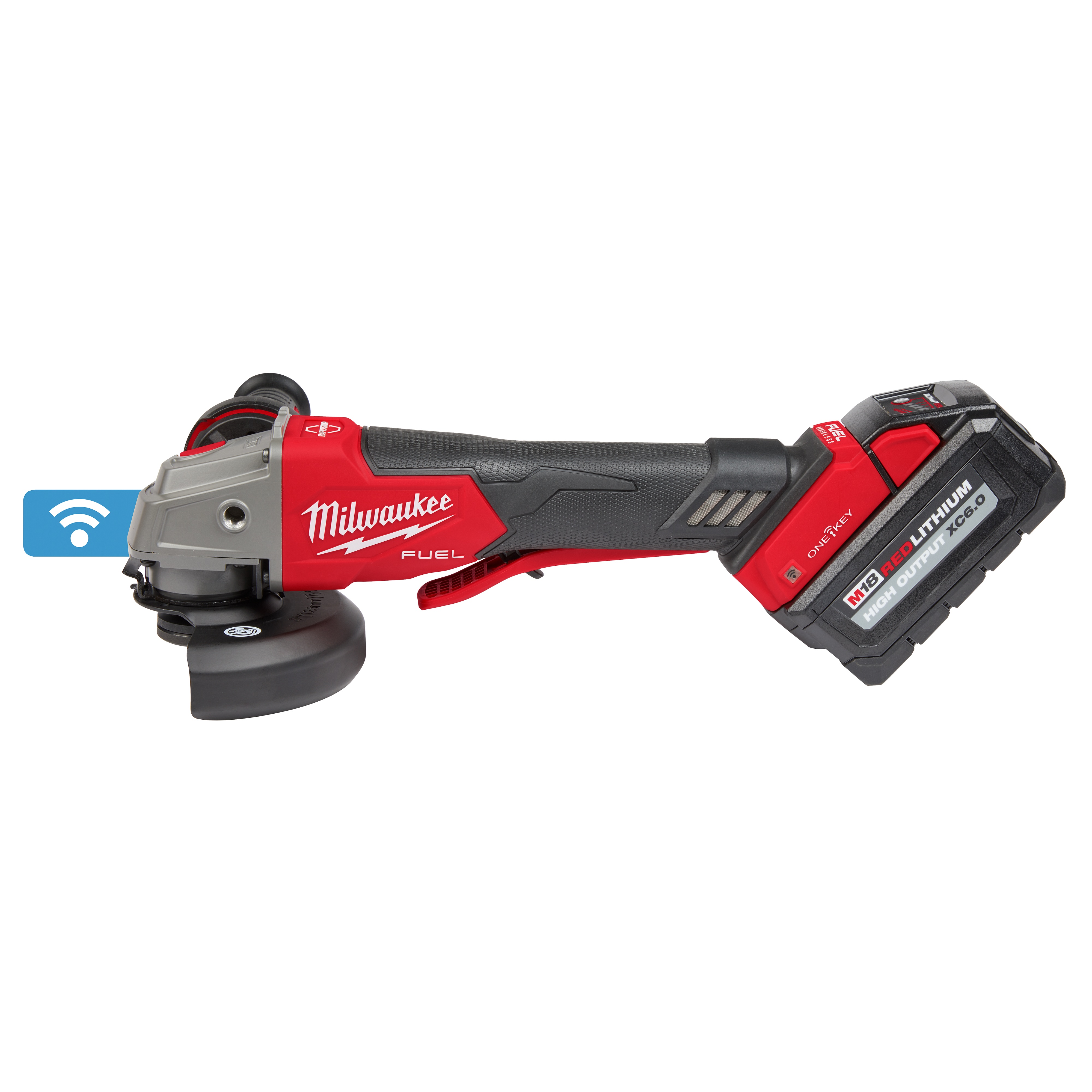 Milwaukee&reg; 2882-22 M18&trade; FUEL&trade; Cordless Angle Braking Grinder Kit With Paddle Switch, 5 in Dia Wheel, 5/8-11 UNC Arbor/Shank, 18 V, Li-Ion Battery, 2 Batteries, Paddle Switch
