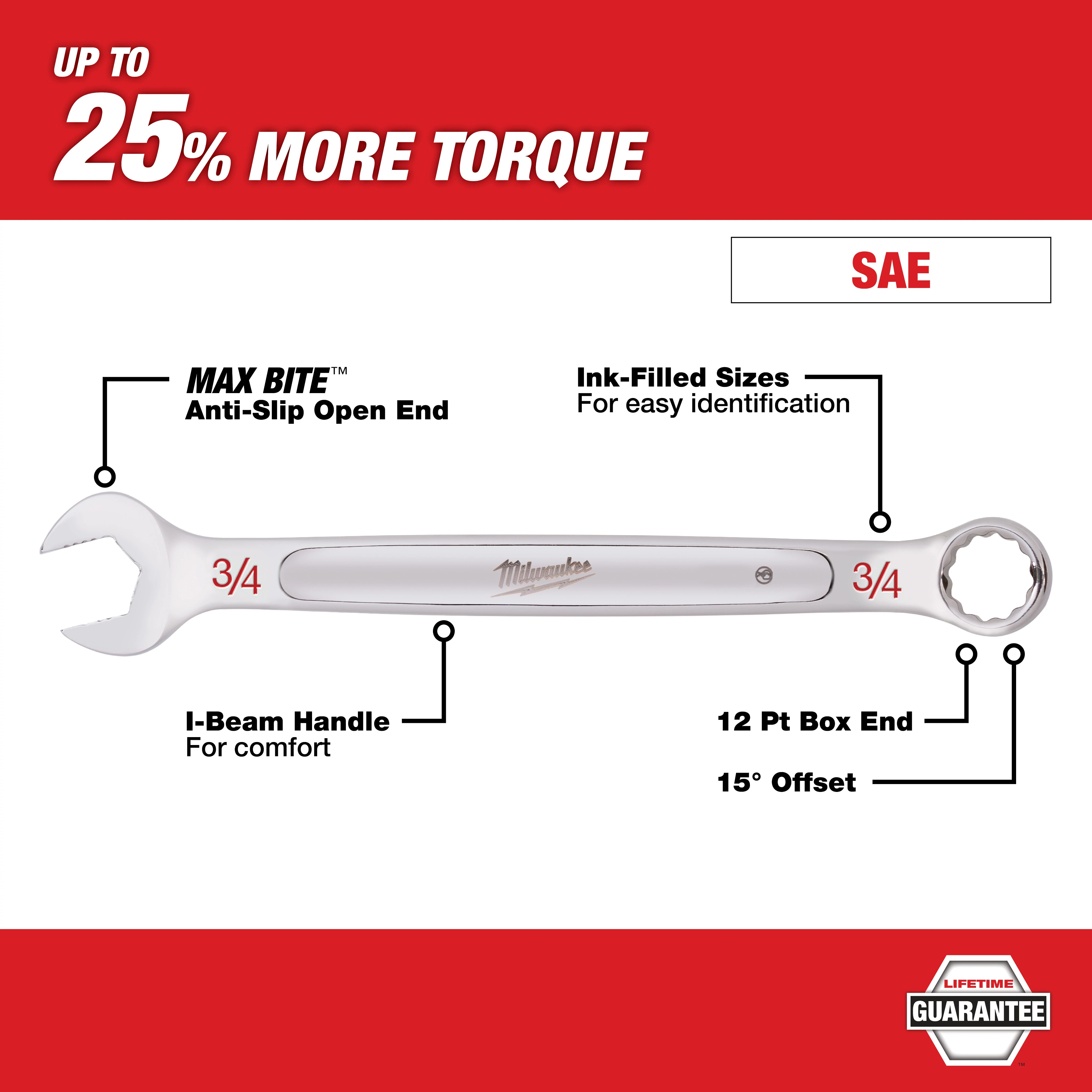 Milwaukee&reg; 48-22-9407 Combination Wrench Set, 7 Pieces
