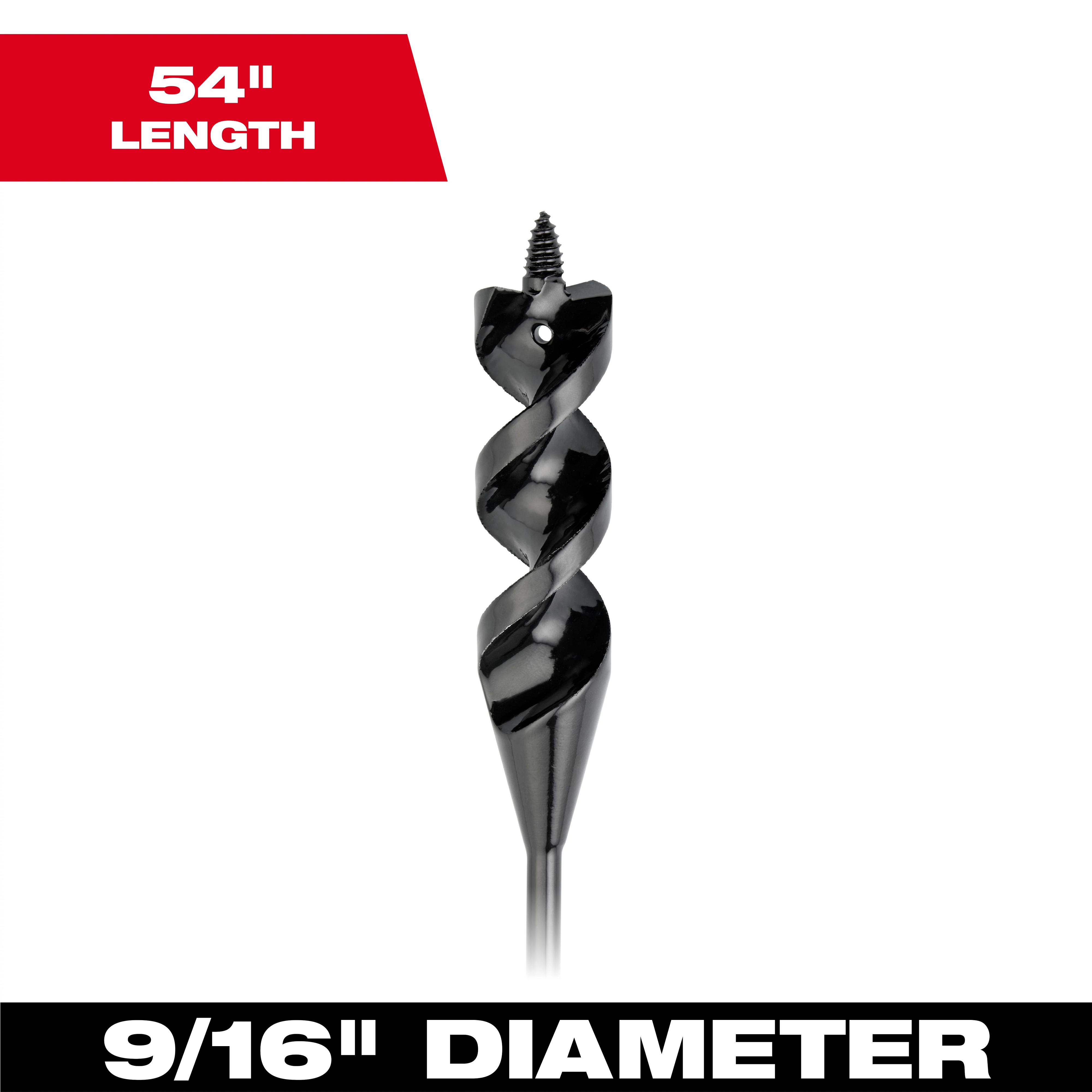 Milwaukee&reg; 48-13-8256 General Purpose Heavy Duty Cable Bit, 9/16 in Dia, 54 in OAL, 3/16 in Shank, Bright