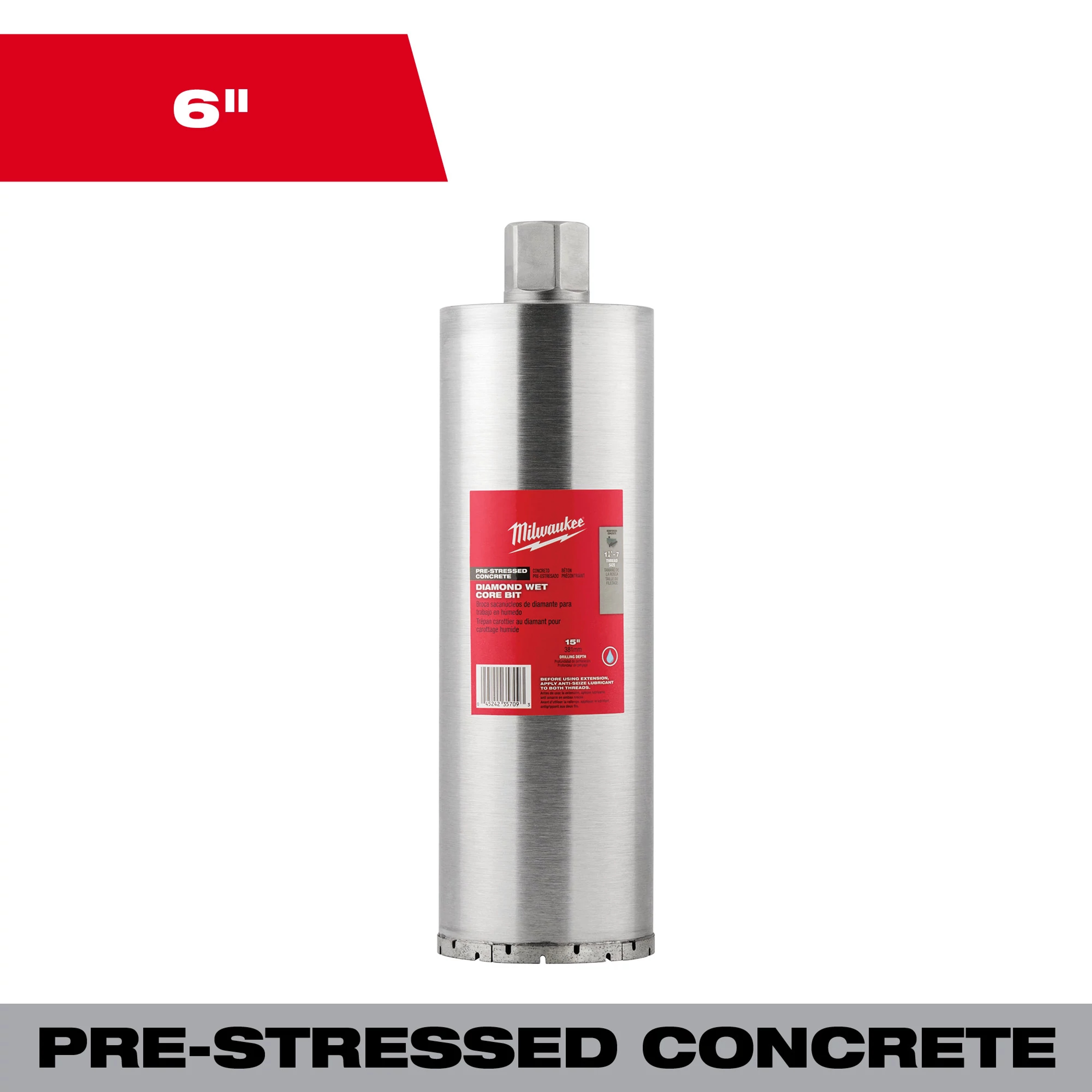 Milwaukee&reg; 48-17-1060 Pre-Stressed Wet Core Bit