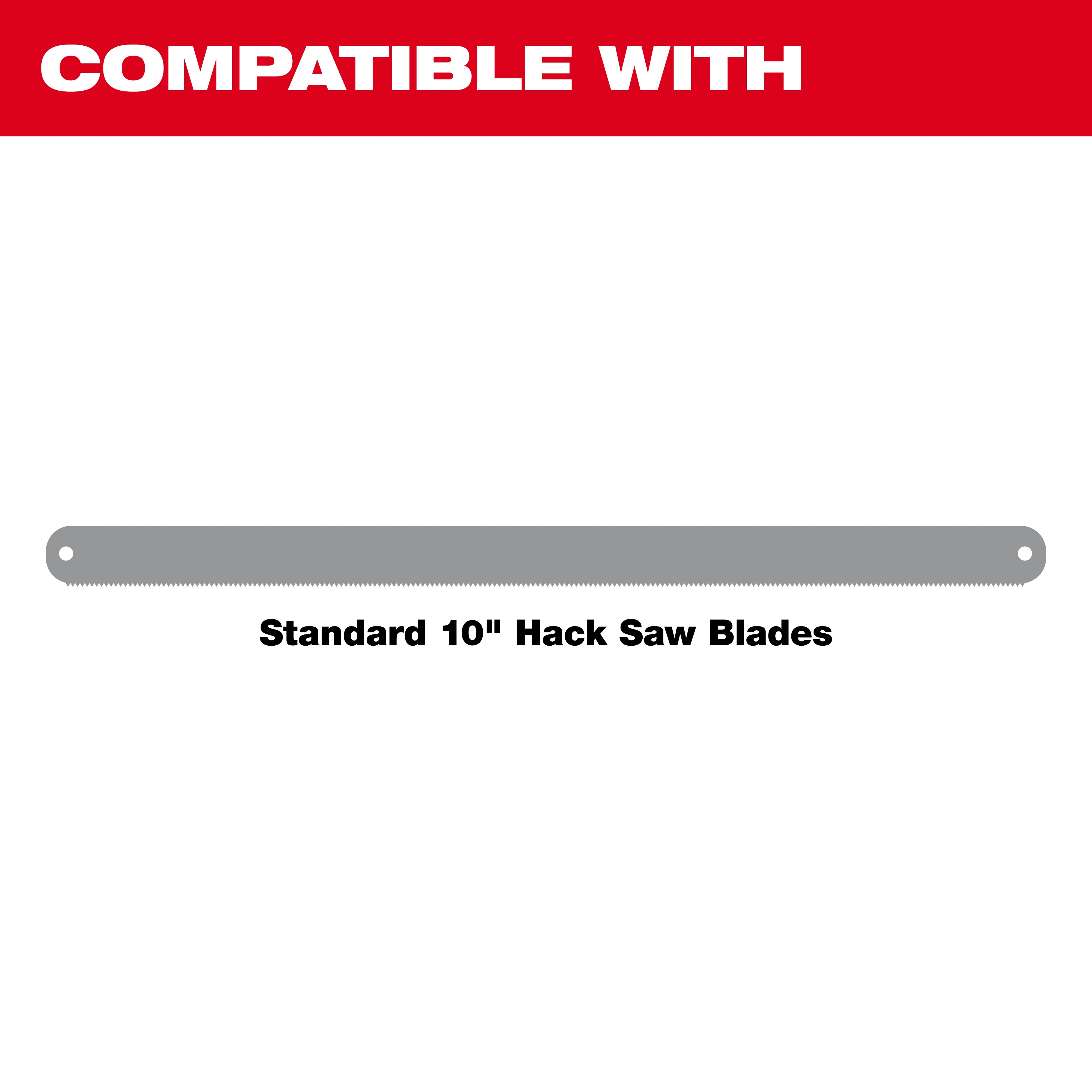 Milwaukee&reg; 48-22-0012 Compact Hacksaw, 10 in L Bi-Metal Blade, 3 in D Throat