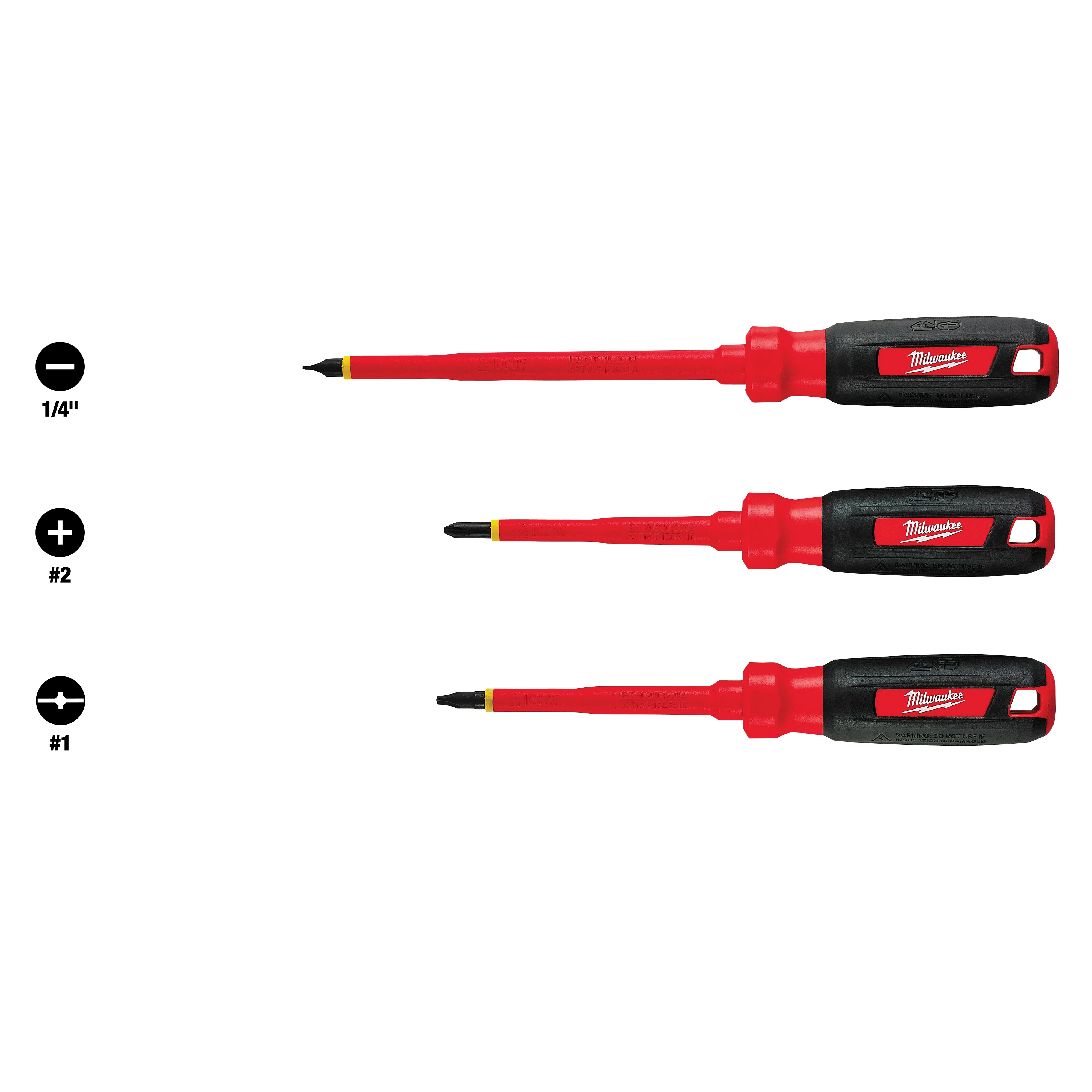 Milwaukee&reg; 48-22-2202 Screwdriver Set, 3 Pieces