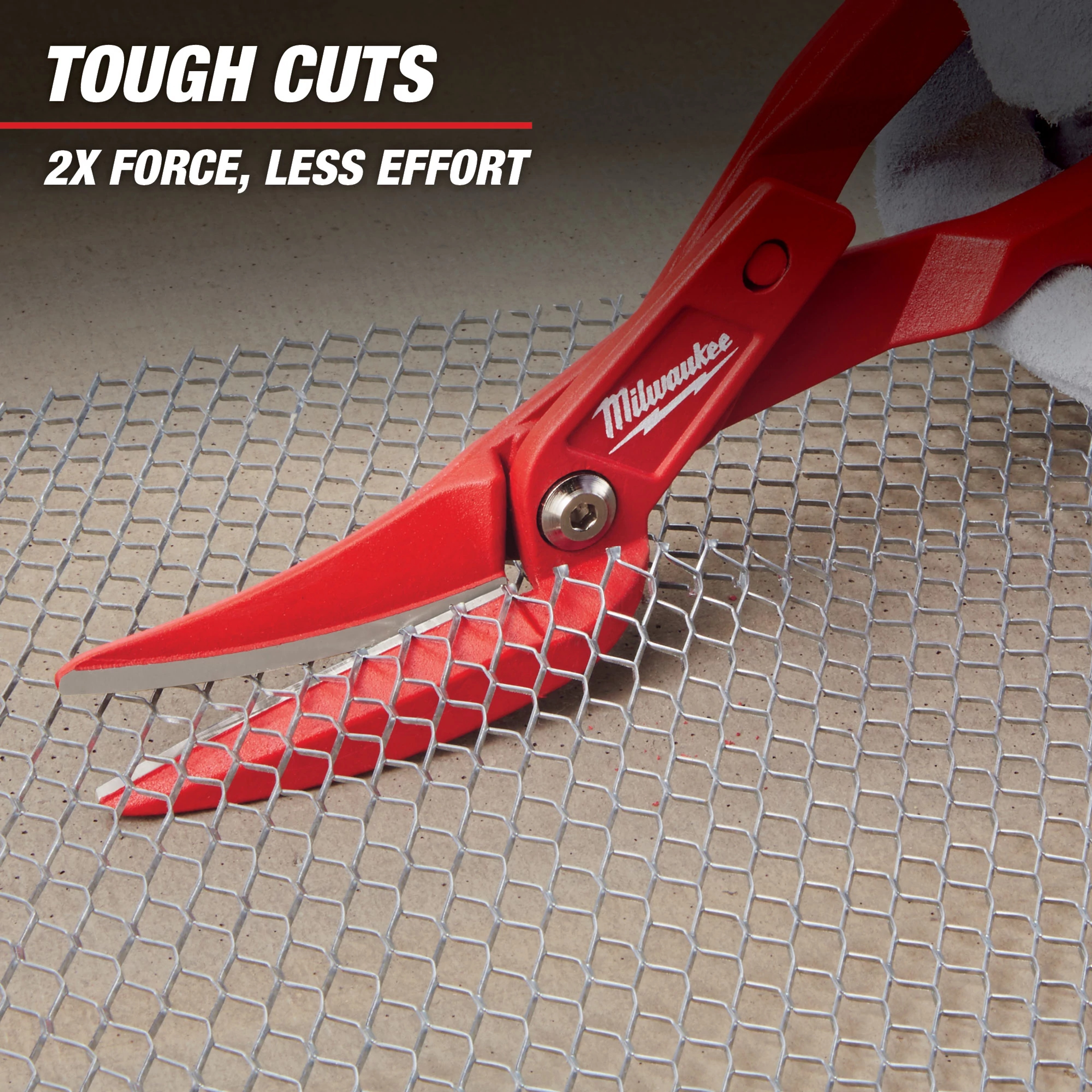 Milwaukee&reg; 48-22-4005 Compound Tinner Snip, 16 ga Cold Rolled Steel, 18 ga Stainless Steel Cutting, 2 in L of Cut, Offset Snip, Forged Alloy Steel Blade, Steel Handle