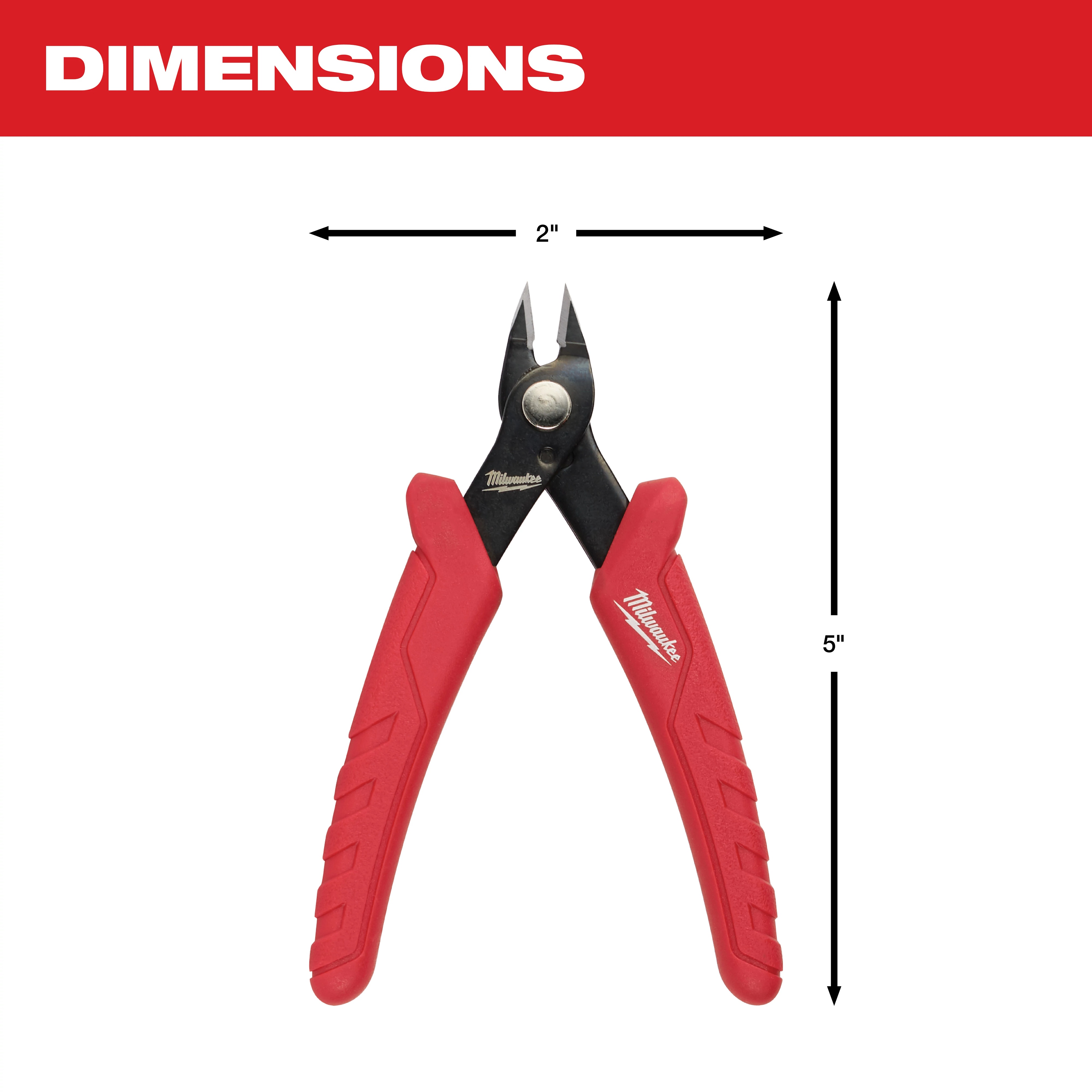Milwaukee&reg; 48-22-6105 Lightweight Mini Flush Cutter, 1/2 in Nominal, Up to 18 AWG Shears THK Max Wire, 1/4 in Jaw Steel Jaw, 8 in OAL, Flush Cut