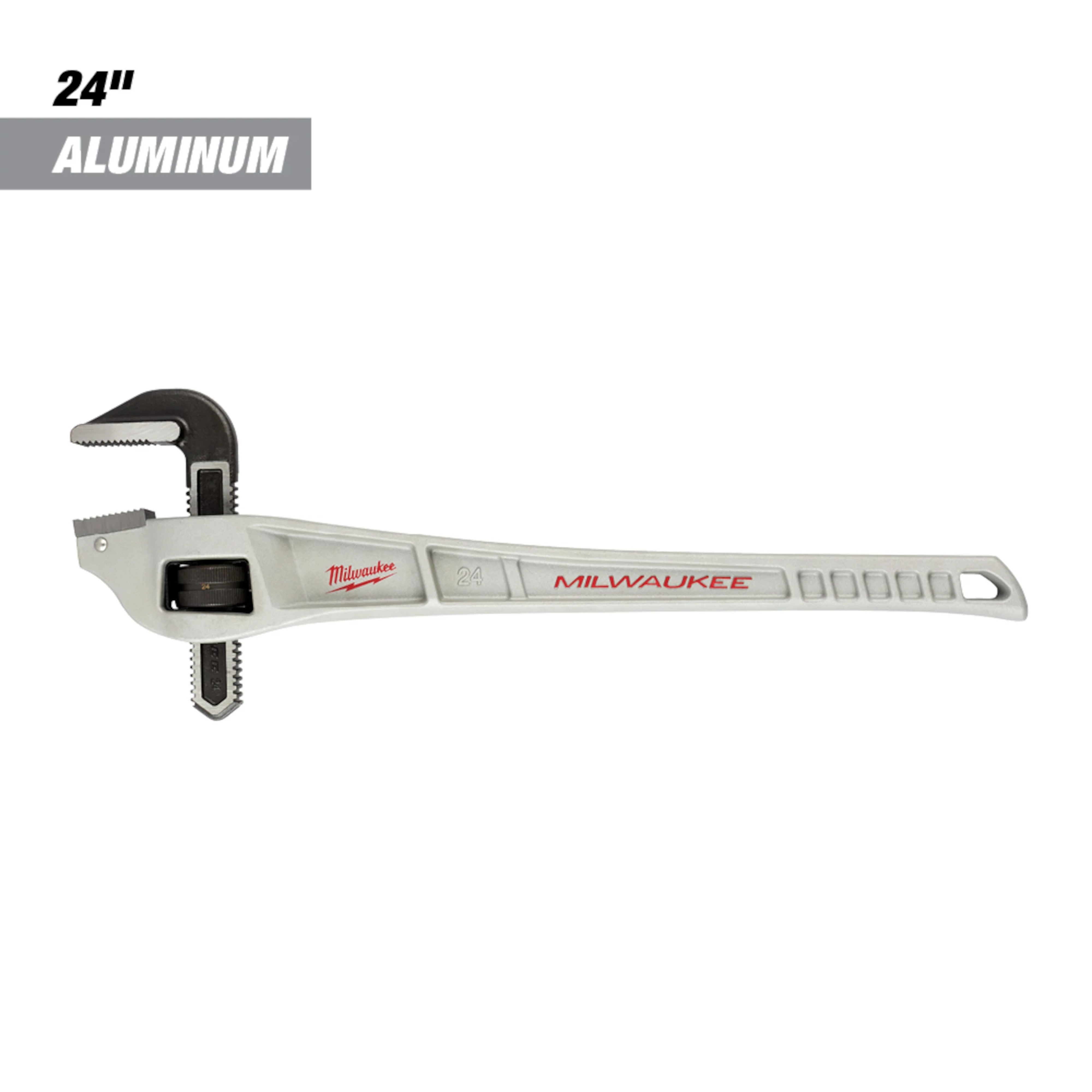 Milwaukee&reg; 48-22-7182 Straight Offset Pipe Wrench, 8 in Pipe, 24 in OAL, Serrated Jaw, Aluminum Handle