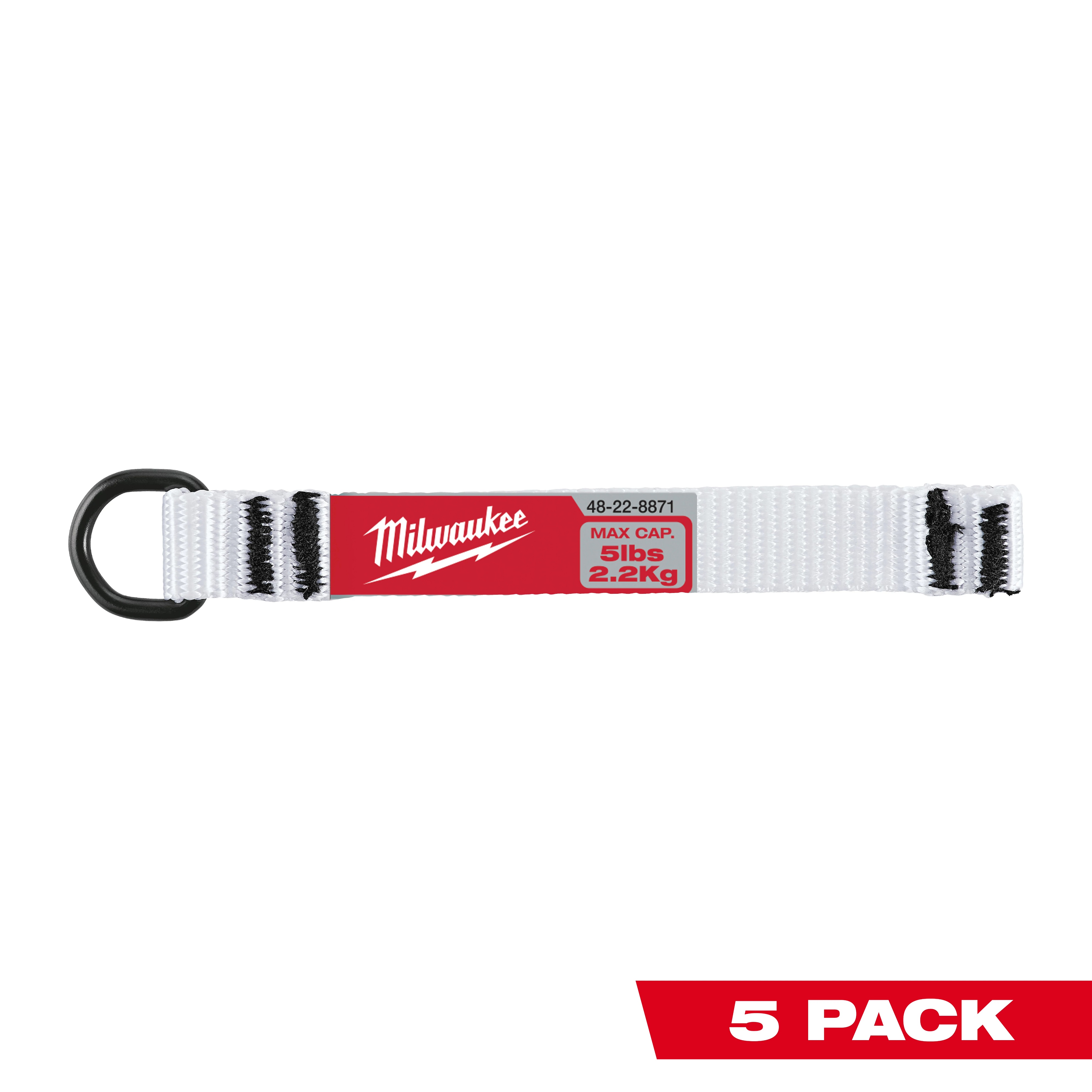 Milwaukee&reg; 48-22-8871 5-Piece Web Attachment With Metal D-Ring, 5 lb Capacity, Nylon
