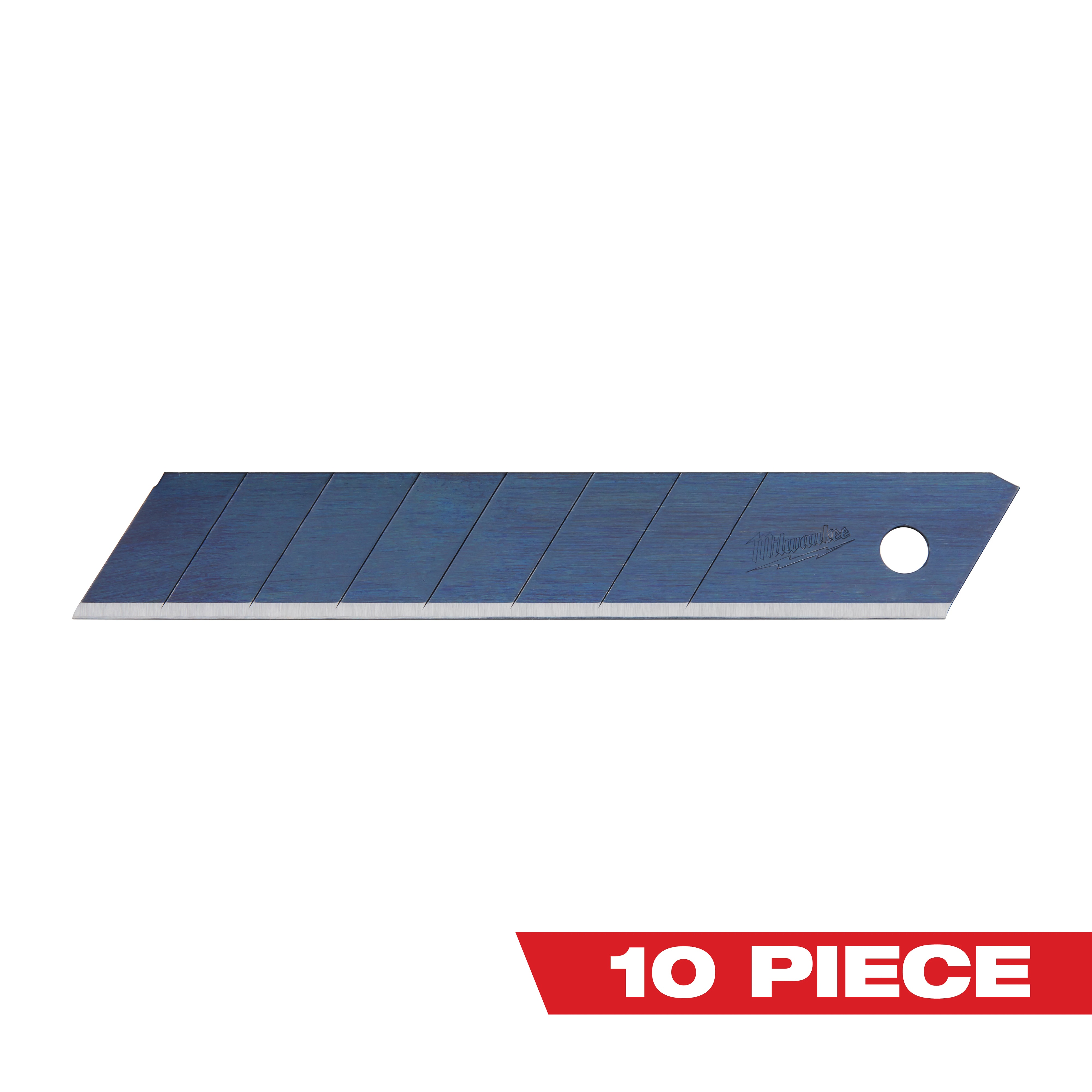 Milwaukee&reg; 48-22-9118 Pro 10-Piece Precision Utility Knife Blade With Dispenser, Micro Carbide Metal, Snap-Off, 5-3/4 in L x 18 mm W Blade, Compatible With: Milwaukee&reg; Most Standard Utility Knives, 0.02 in THK