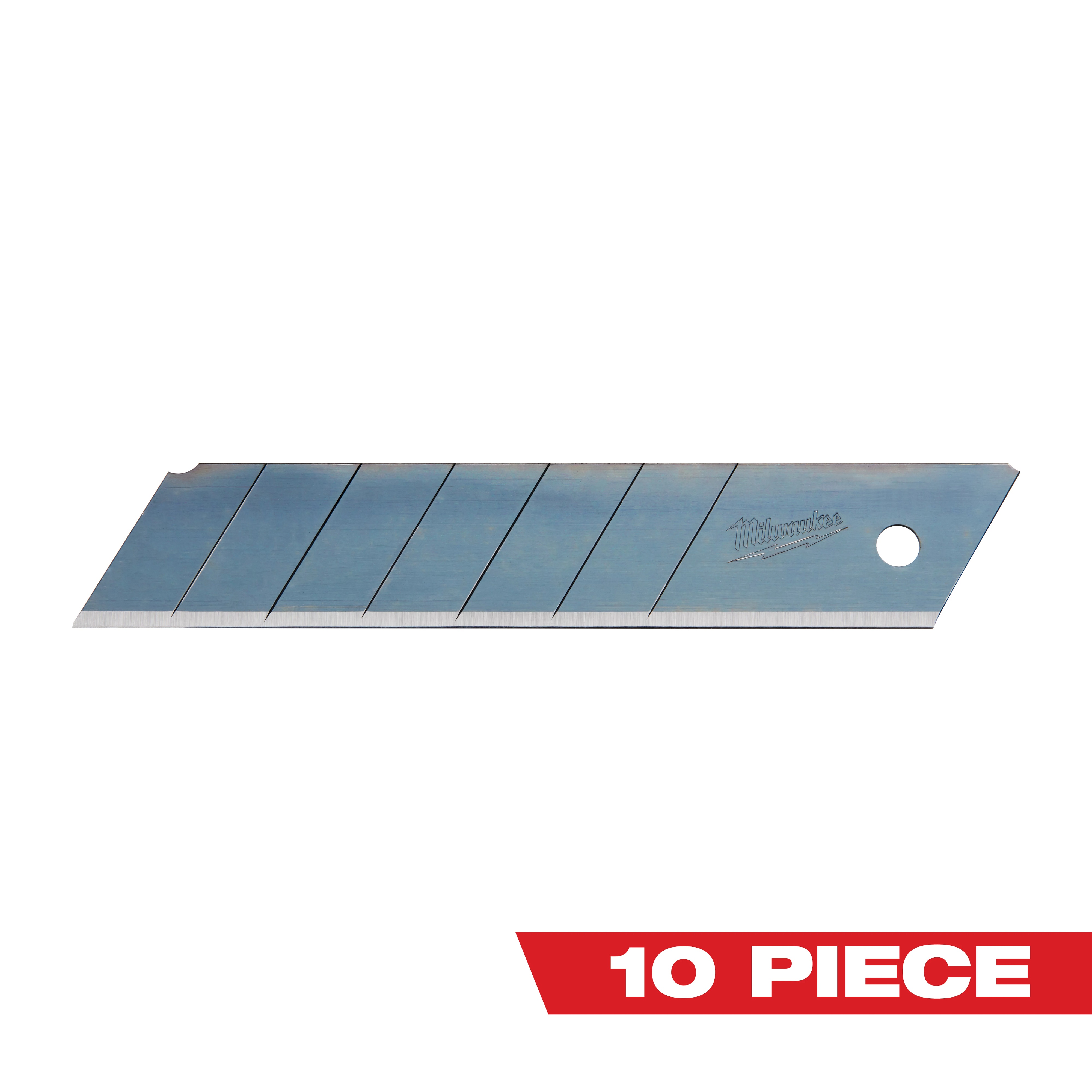Milwaukee&reg; 48-22-9125 Pro 10-Piece Precision Utility Knife Blade With Dispenser, Micro Carbide Metal, Snap-Off, 7 in L x 25 mm W Blade, Compatible With: Milwaukee&reg; Most Standard Utility Knives, 0.027 in THK