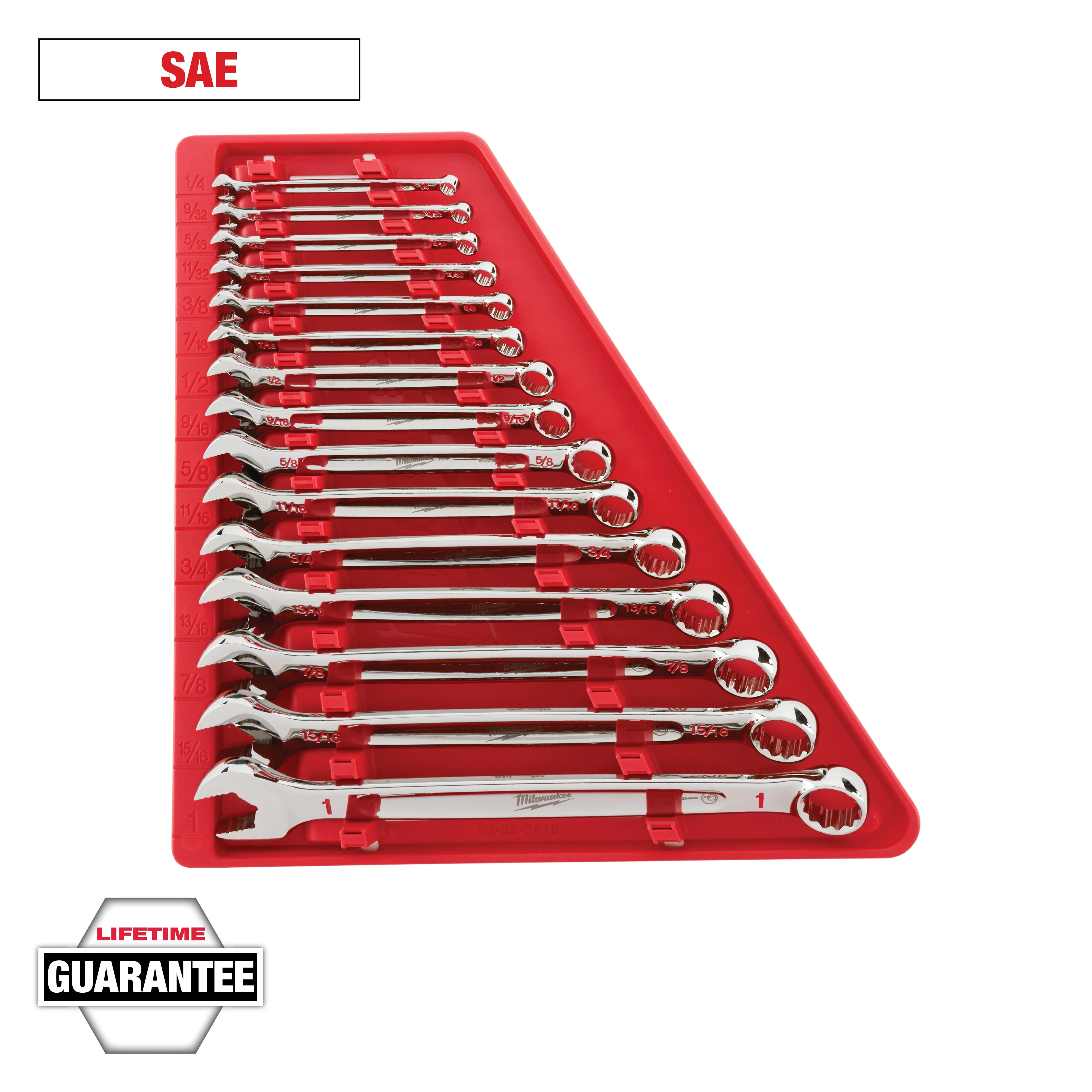 Milwaukee&reg; 48-22-9415 Combination Wrench Set, 15 Pieces