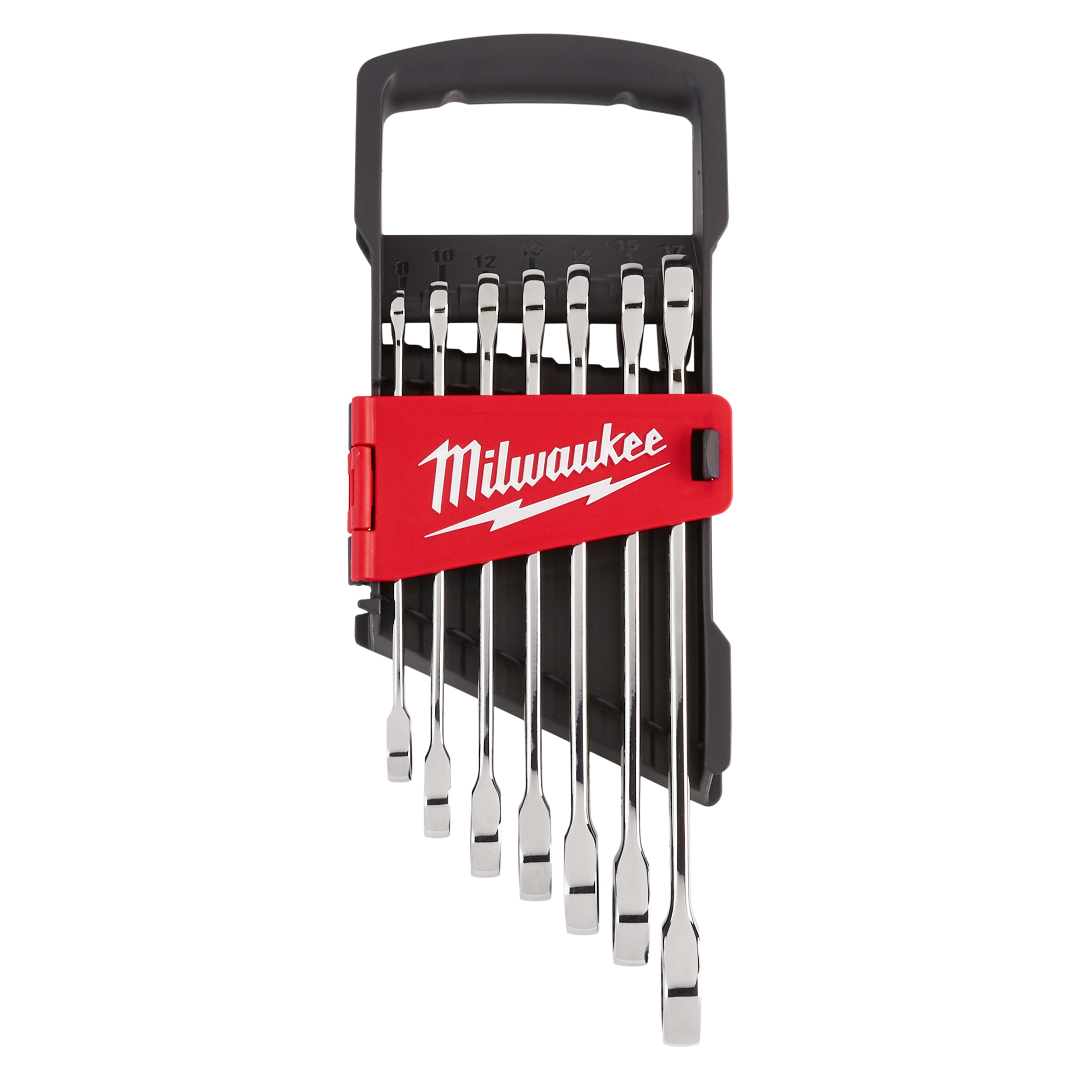 Milwaukee&reg; MAX BITE&trade; 48-22-9506 Combination Ratcheting Wrench Set, 7 Pieces, Polished Chrome