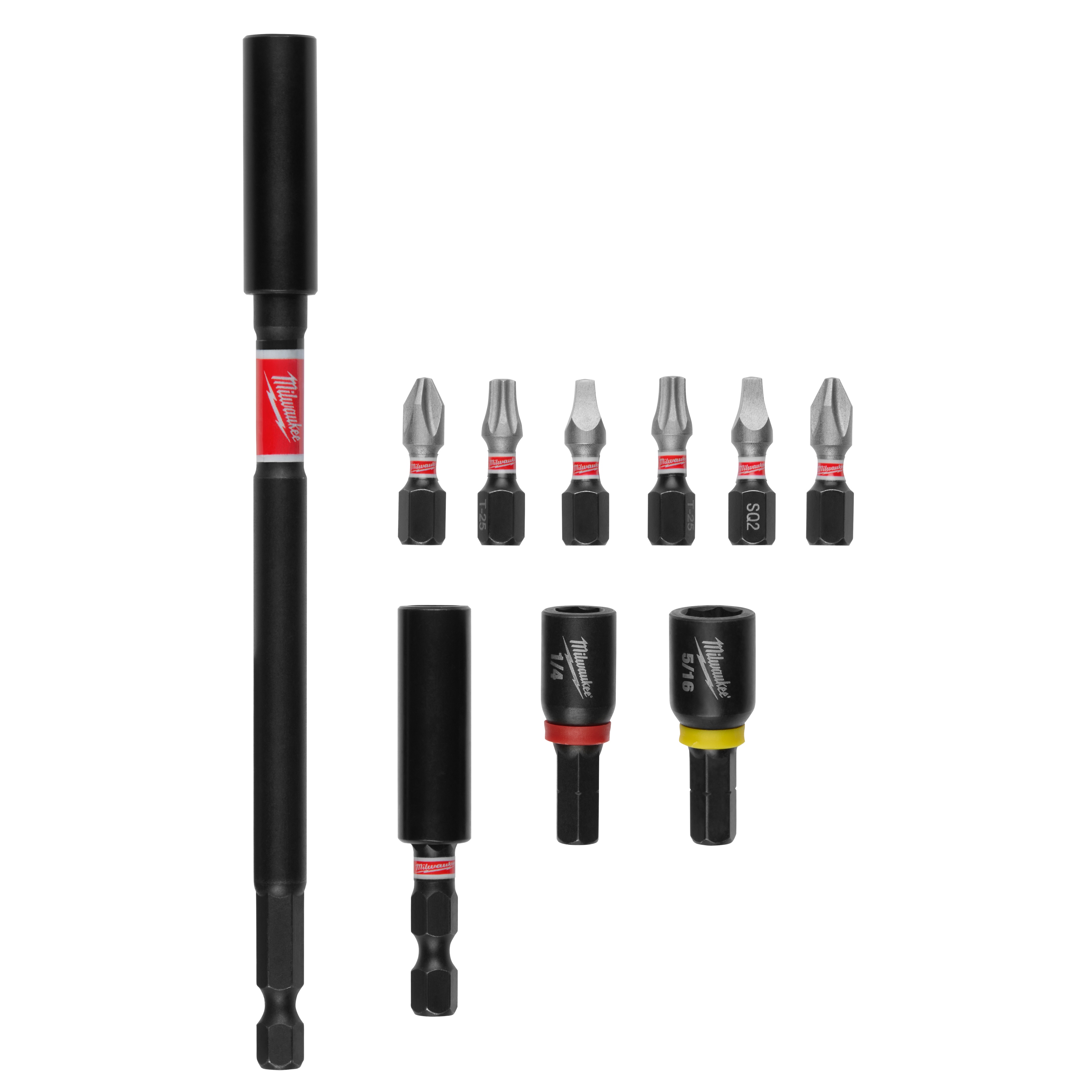 Milwaukee&reg; SHOCKWAVE&trade; 48-32-4513 Impact Duty Driver Bit Set, 10 Pieces, 1/4 in Hex Drive, Alloy Steel