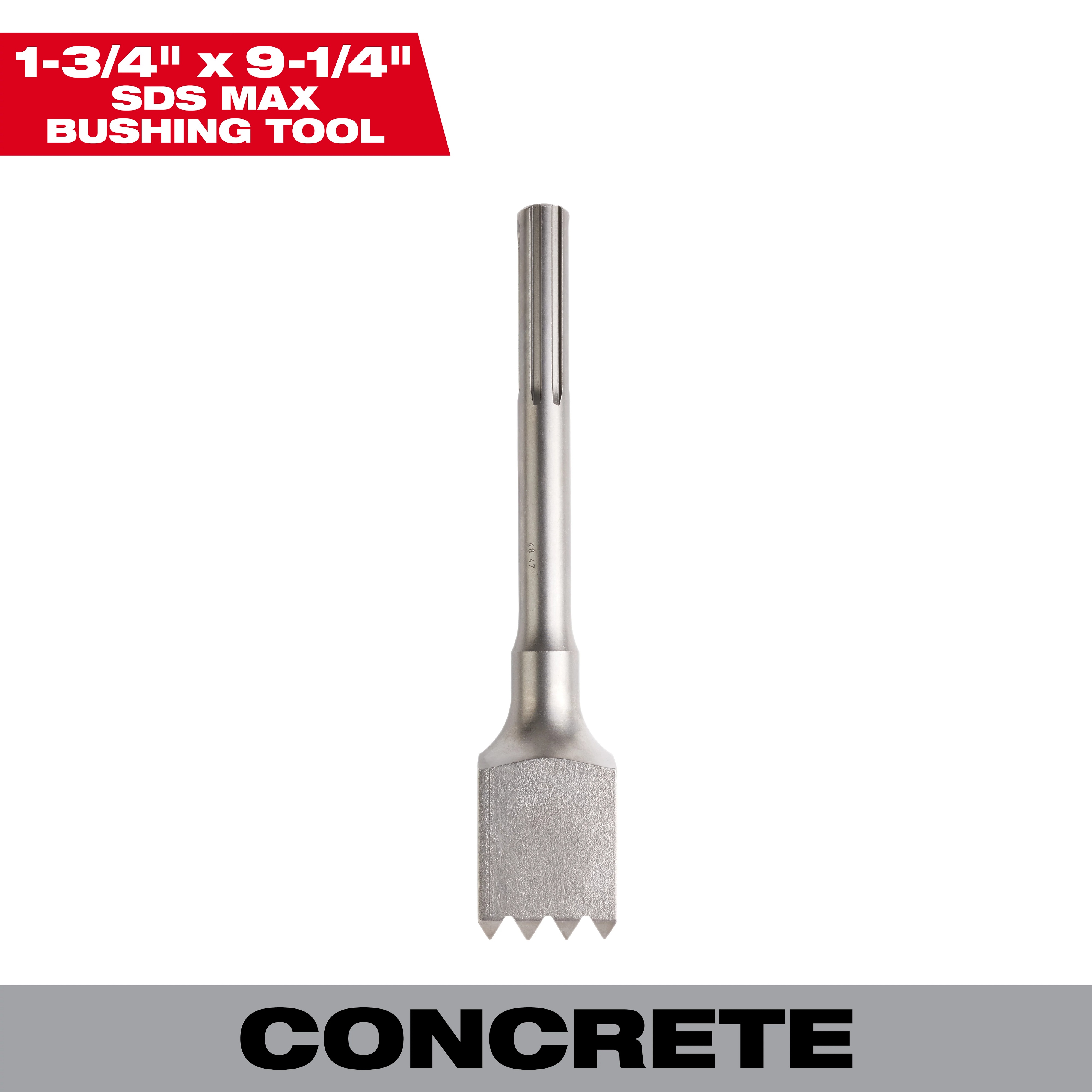Milwaukee&reg; 48-62-4065 Bushing Tool, For Use With SDS Max&reg; 5315-21 Rotary Hammer, 1-3/4 in W Head, 10-1/2 in OAL, Slotted, 18 mm Round Shank