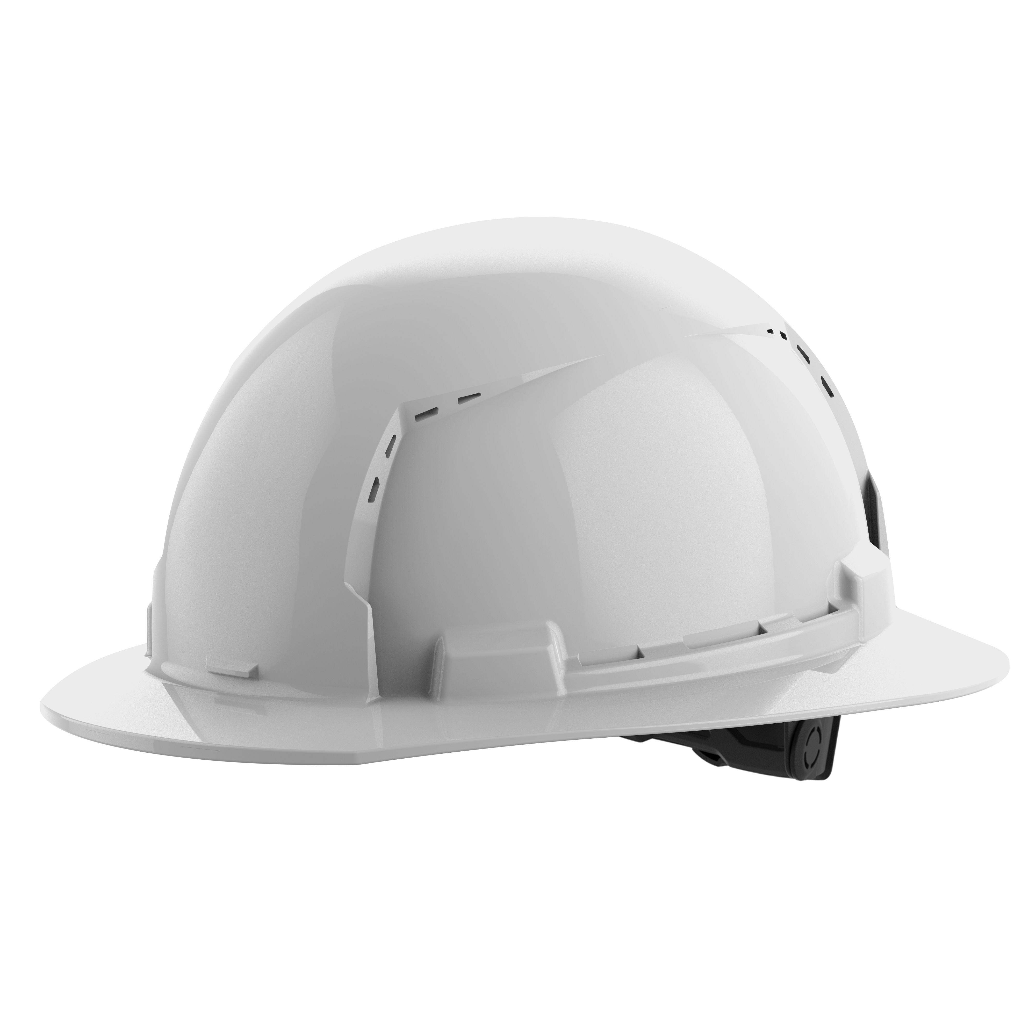 Milwaukee&reg; 48-73-1221 Full Brim Vented Hard Hat, 6-1/2 in Fits Mini Hat, 8-1/2 in Fits Max Hat, HDPE, 6-Point Ratchet Suspension, ANSI Electrical Class Rating: Class C, ANSI Impact Rating: ANSI/ISEA Z89.1 Type I, Quick Adjustment