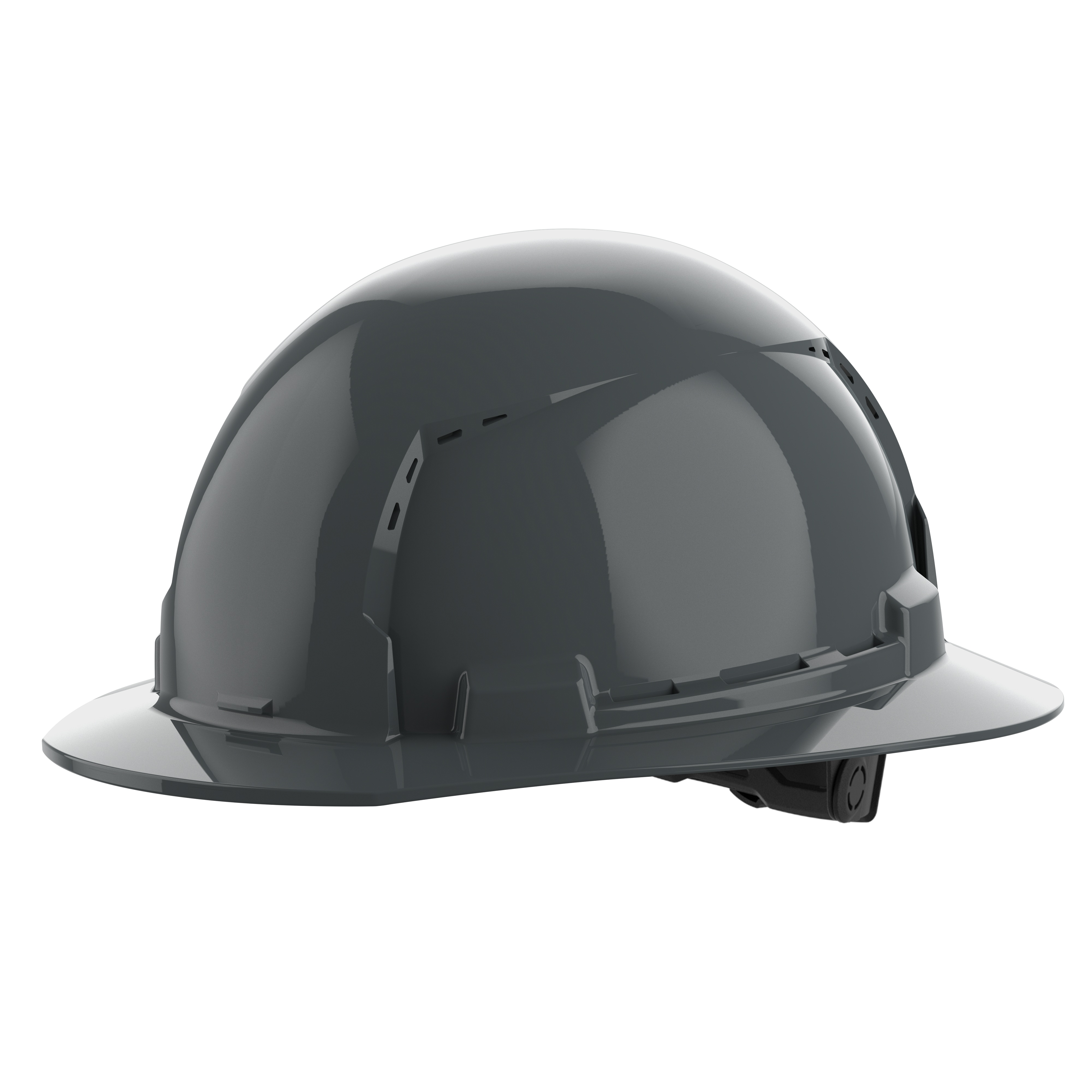 Milwaukee&reg; 48-73-1235 Full Brim Vented Hard Hat, 6-1/2 in Fits Mini Hat, 8-1/2 in Fits Max Hat, HDPE, 6-Point Ratchet Suspension, ANSI Electrical Class Rating: Class C, ANSI Impact Rating: ANSI/ISEA Z89.1 Type I, Quick Adjustment