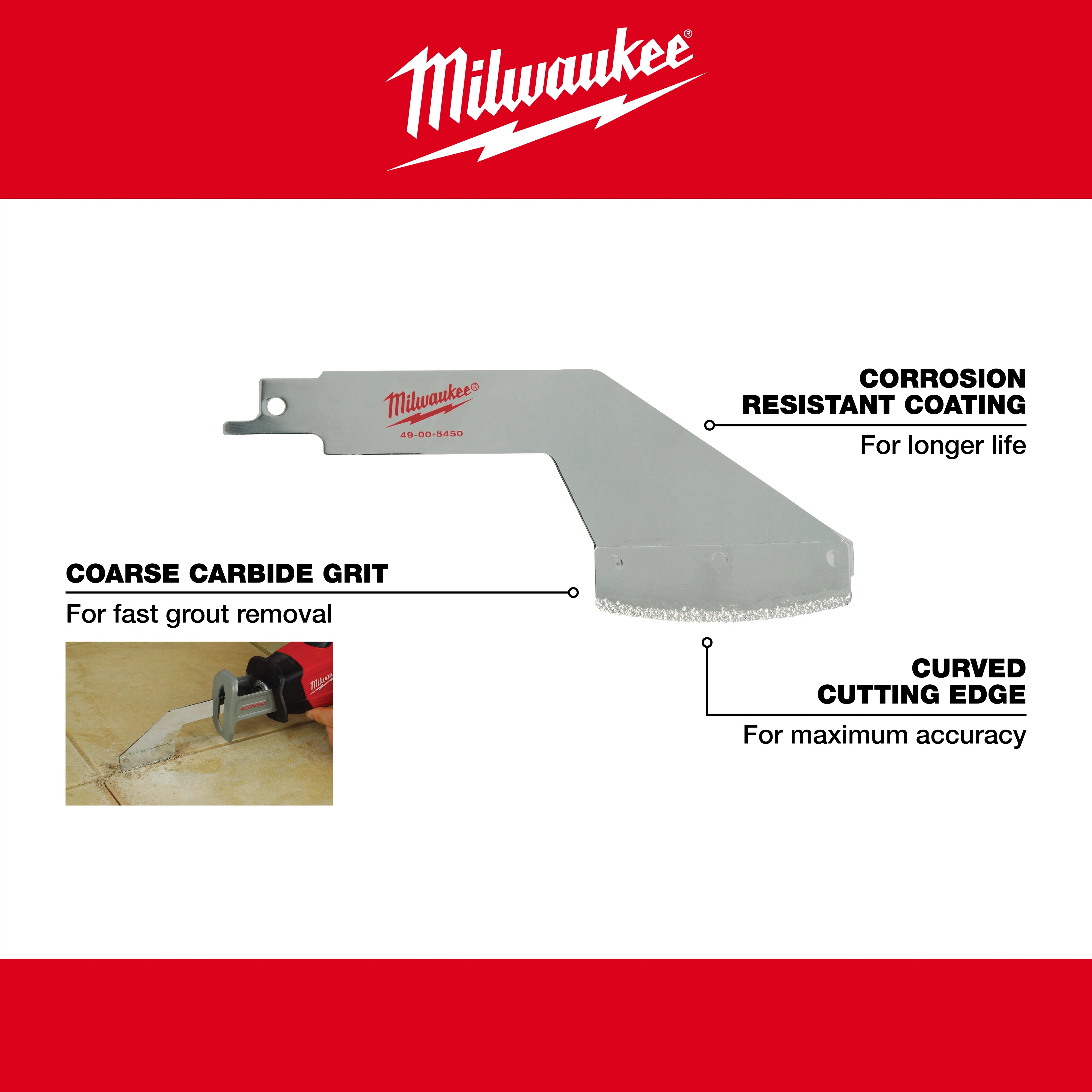 Milwaukee&reg; SAWZALL&reg; 49-00-5450 Grout Removal Tool
