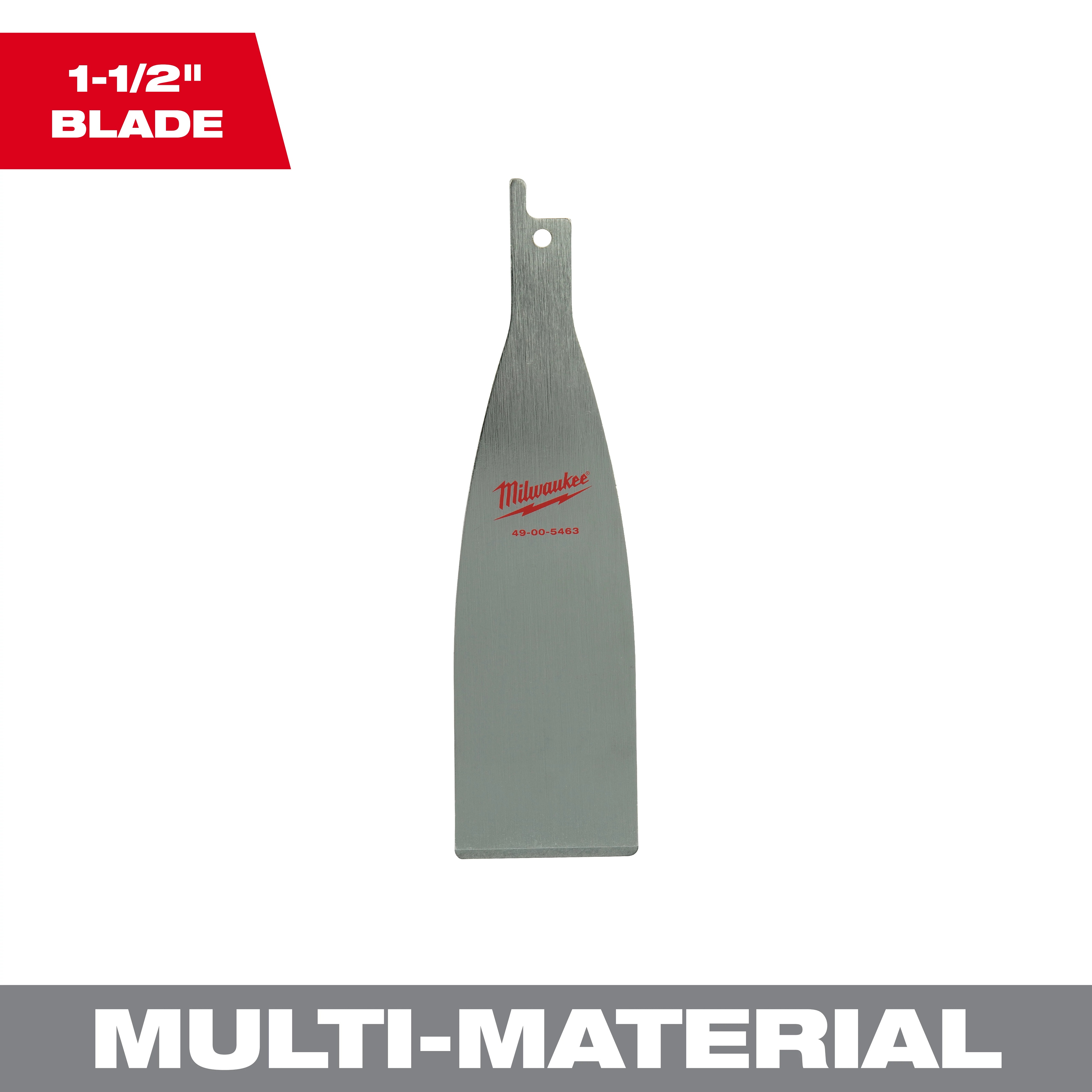 Milwaukee&reg; SAWZALL&reg; 49-00-5463 Resharpenable Reciprocating Scraper Blade, 5-1/2 in L x 1-1/2 in W, Steel Body, Universal/Toothed Edge Tang