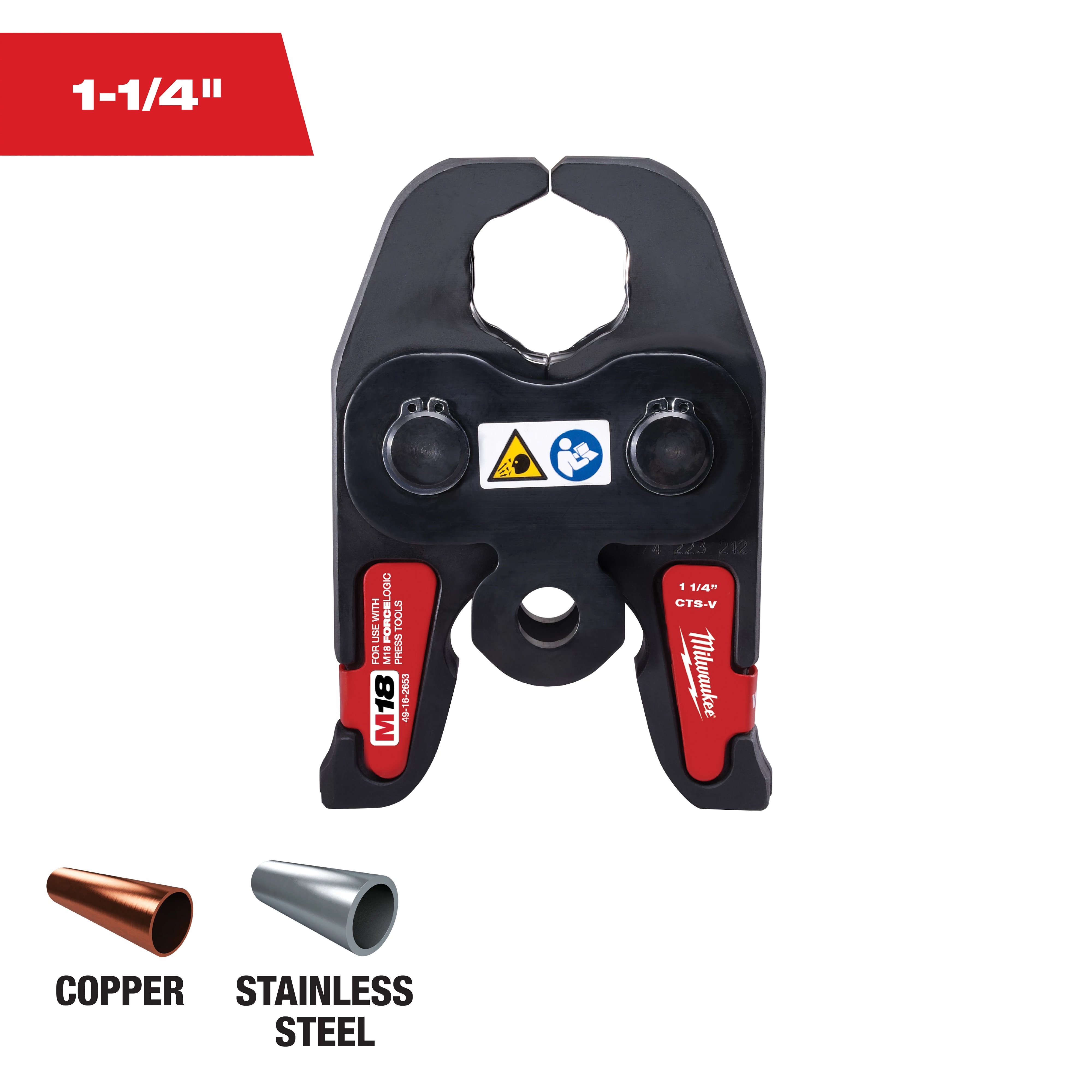 Milwaukee&reg; M18&trade; 49-16-2653 Press Jaw, For Use With M18&trade; FORCE LOGIC&trade; Press Tool, 1-1/4 in Jaw Capacity, Copper