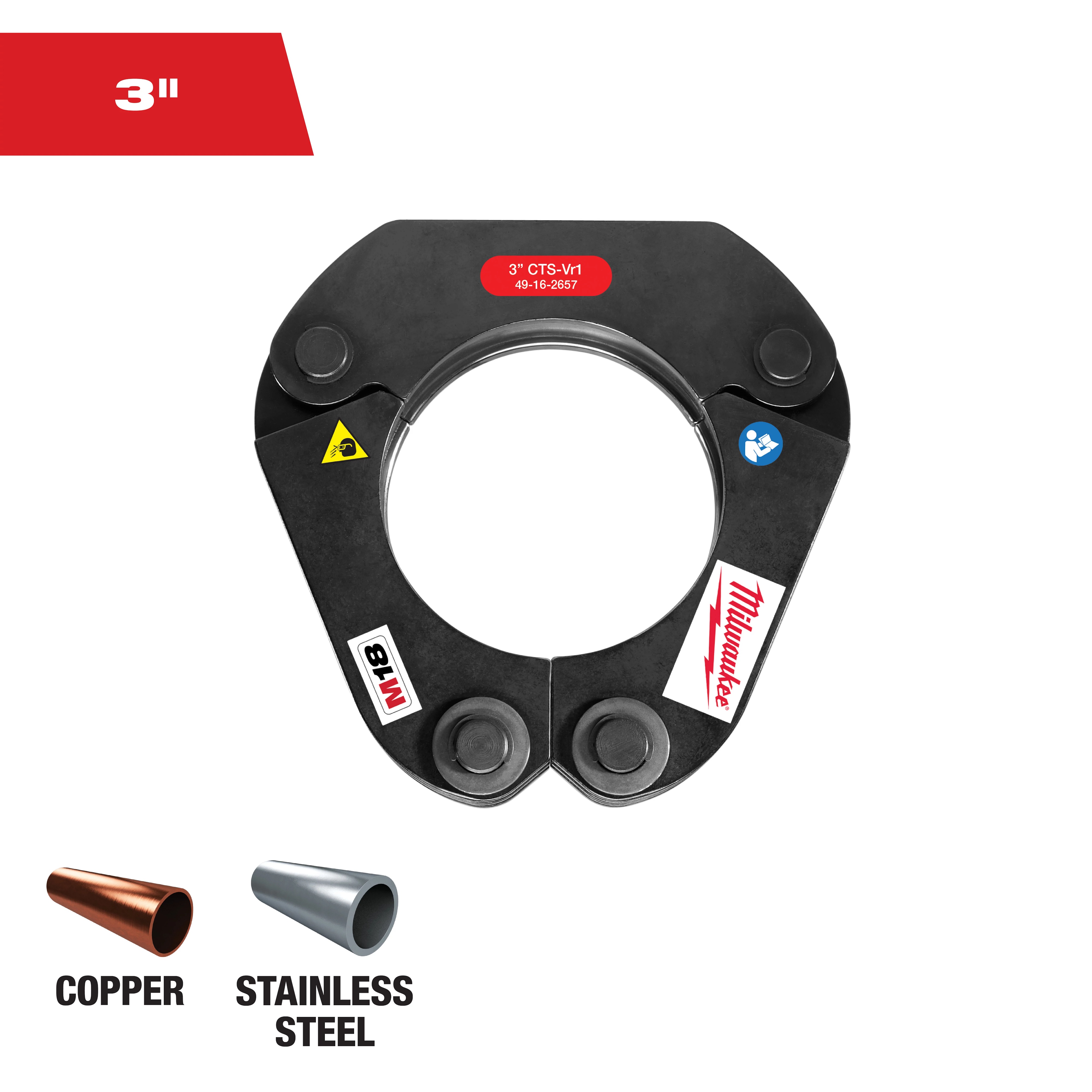 Milwaukee&reg; M18&trade; 49-16-2657 Press Ring, For Use With M18&trade; FORCE LOGIC&trade; Press Tool, 3 in Jaw Capacity, Copper
