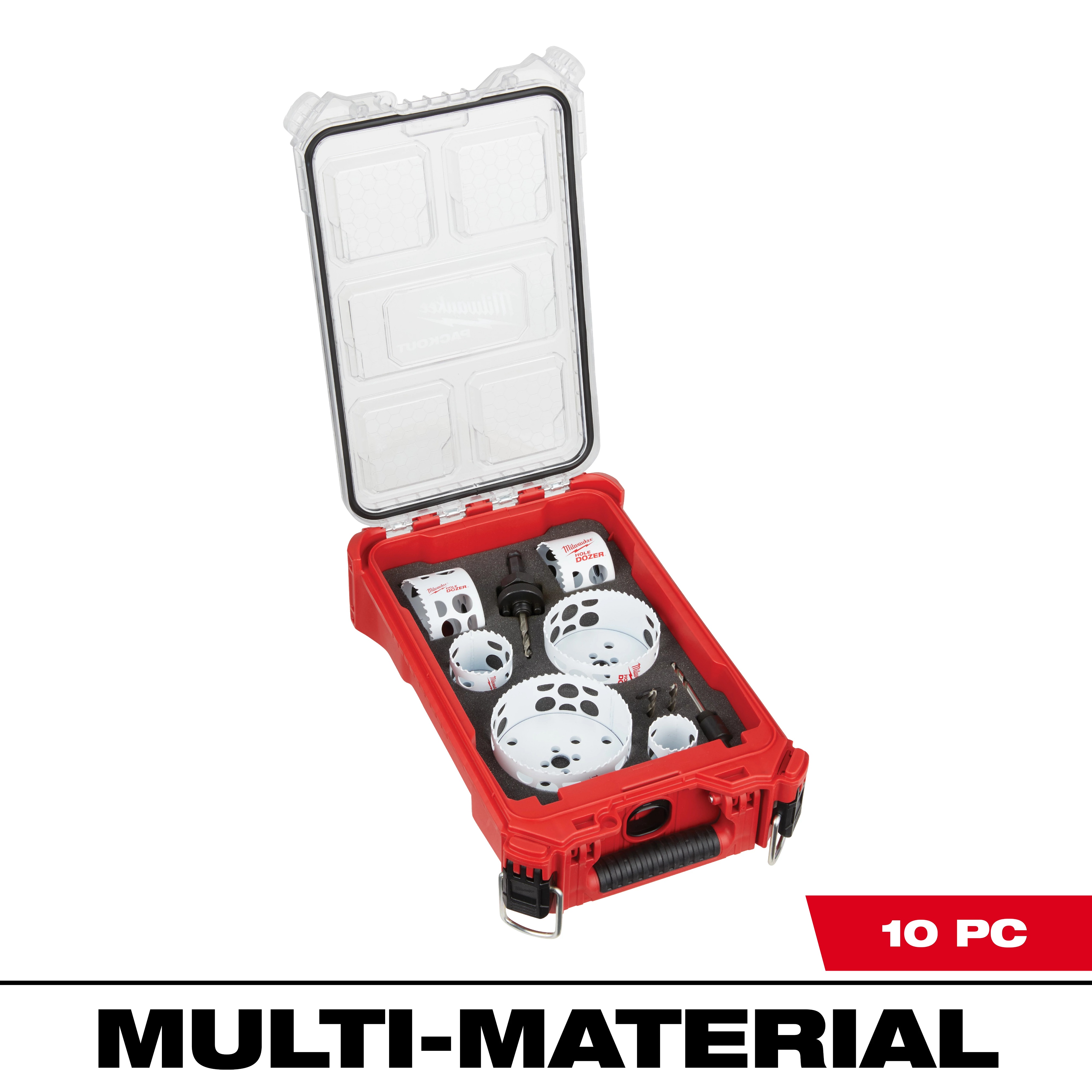 Milwaukee&reg; HOLE DOZER&trade; 49-22-5606 Hole Saw Kit, 10 Pieces, Bi-Metal, Thermoset Coated