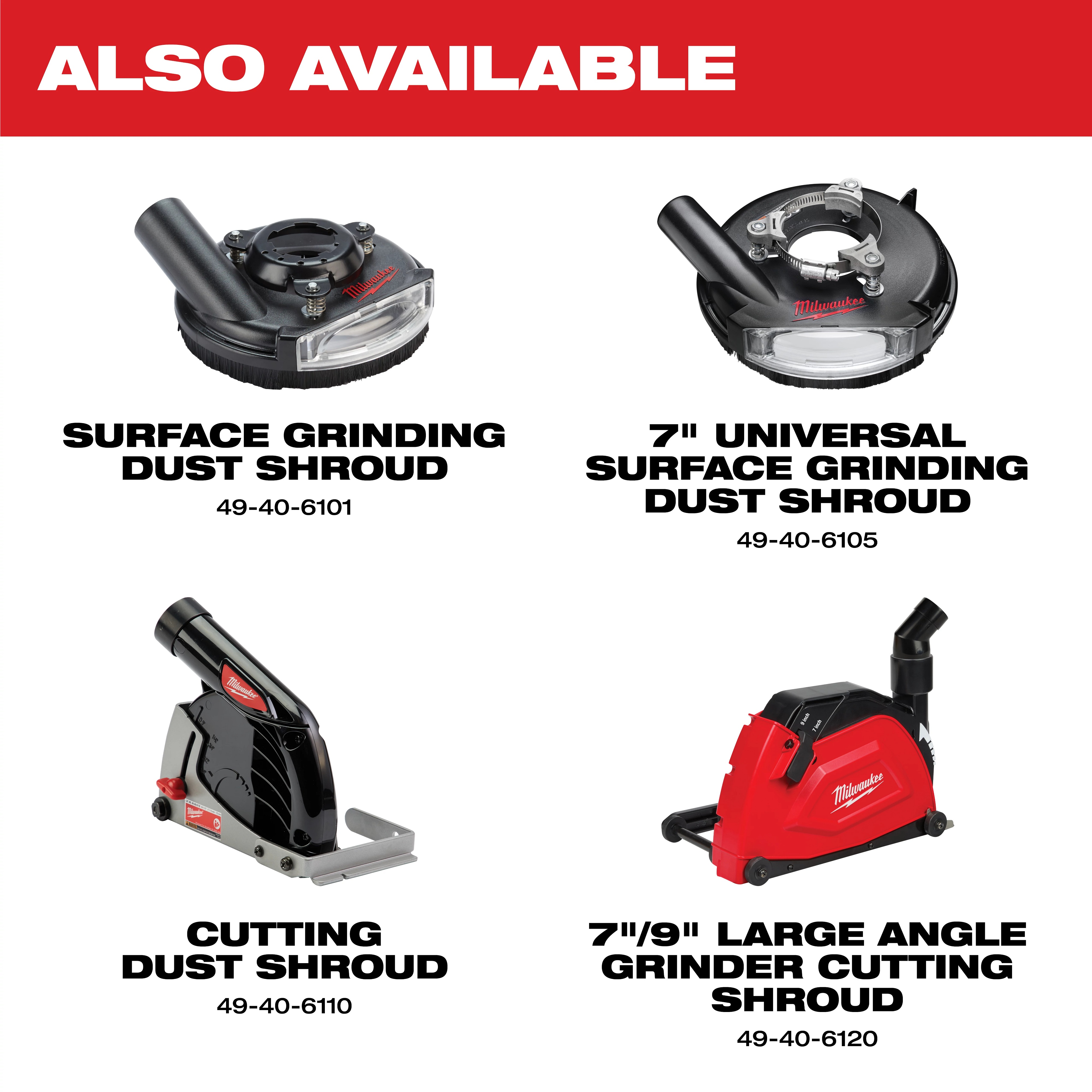Milwaukee&reg; 49-40-6105 Universal Surface Dust Shroud, For Use With Universal Grinder, 7/16 in H Collar, 17/64 in H Min Insert, 2-1/8 to 3 in Fits Collar Dia