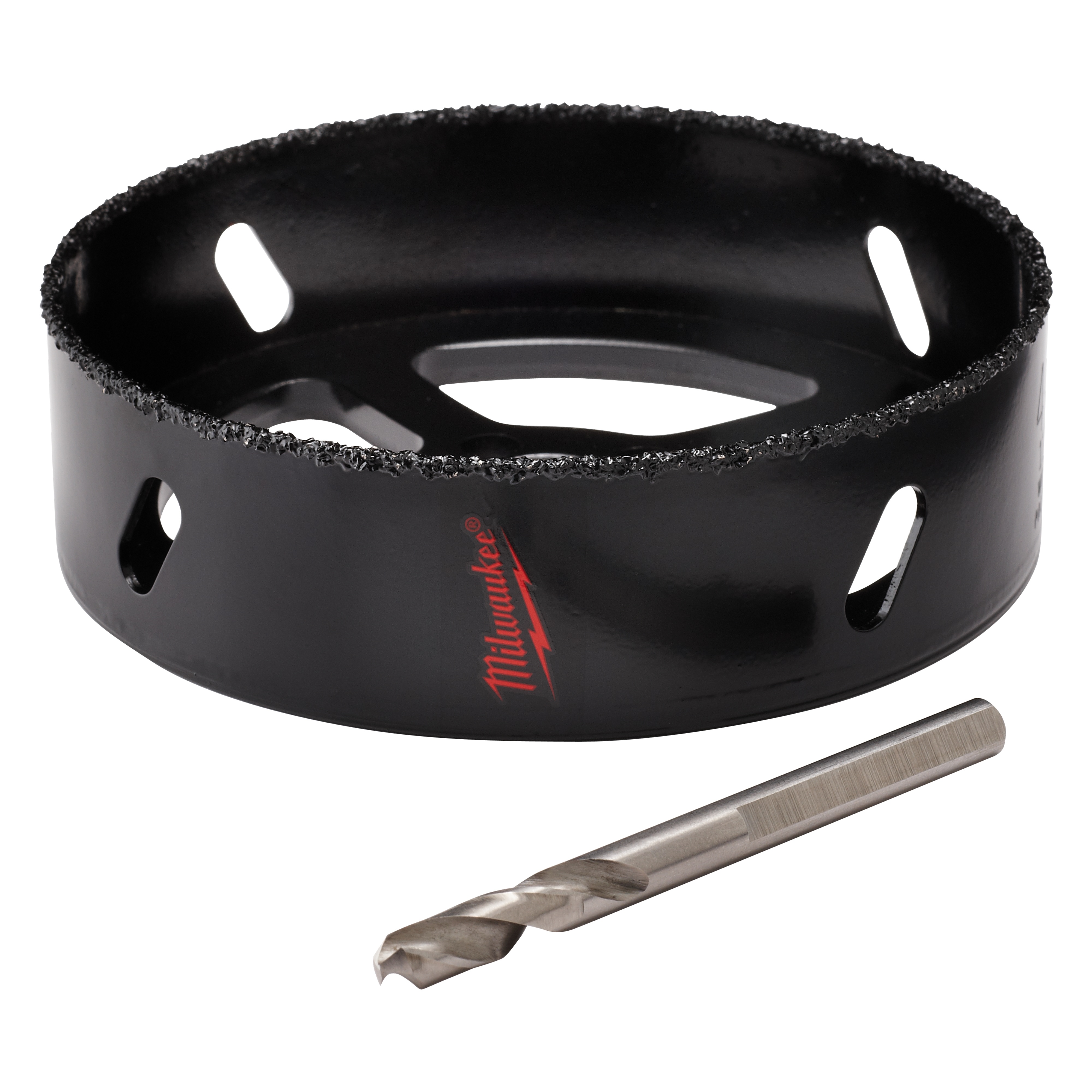 Milwaukee&reg; 49-56-0300 Continuous Grit Edge Recessed Lighting Hole Saw, 4-3/8 in Dia, 1 in D Cutting, Carbide Cutting Edge, 5/8-18 Arbor