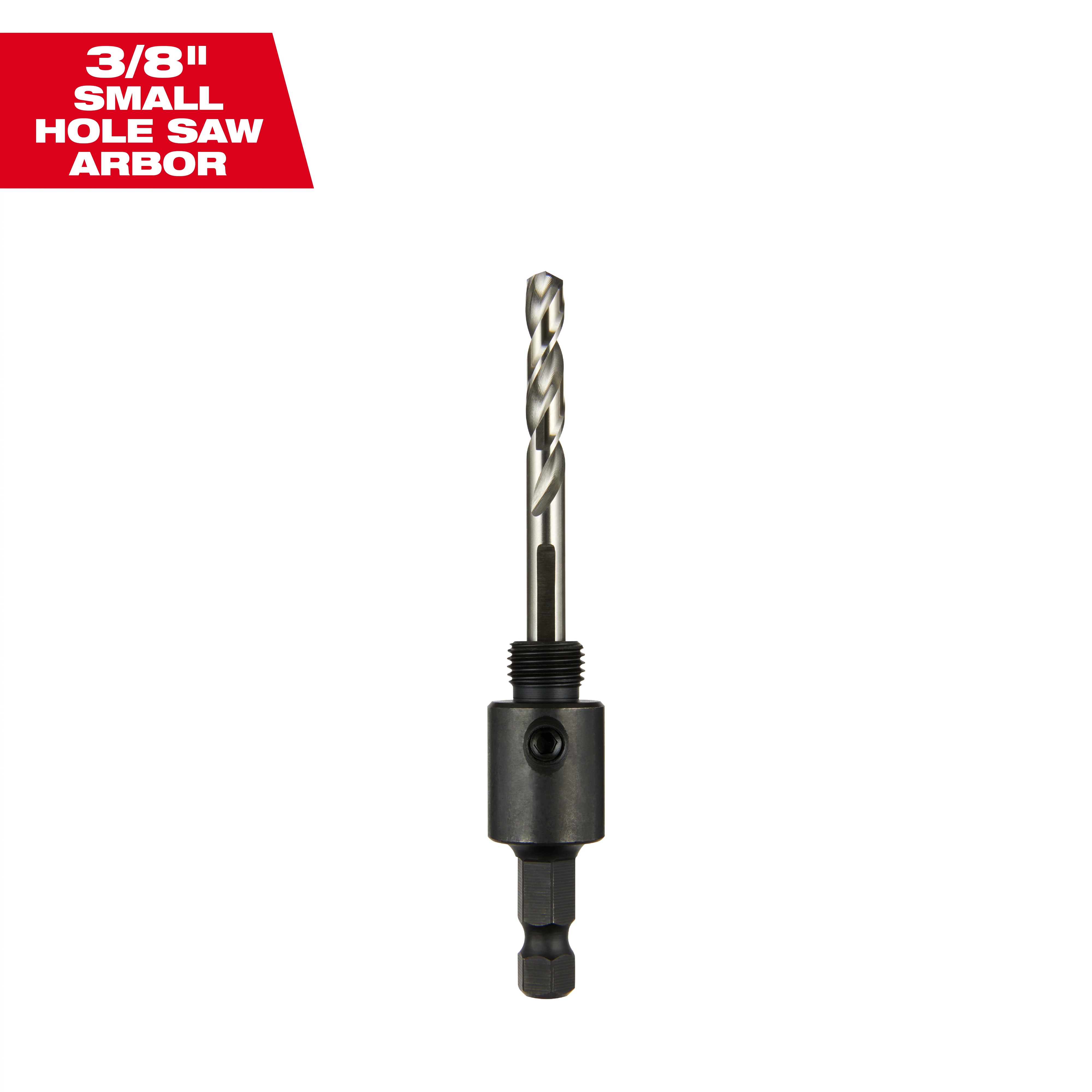 Milwaukee&reg; 49-56-7010 Small Thread Hole Saw Arbor, Up to 1-3/16 in Arbor, 3/8 in, Hardened Steel