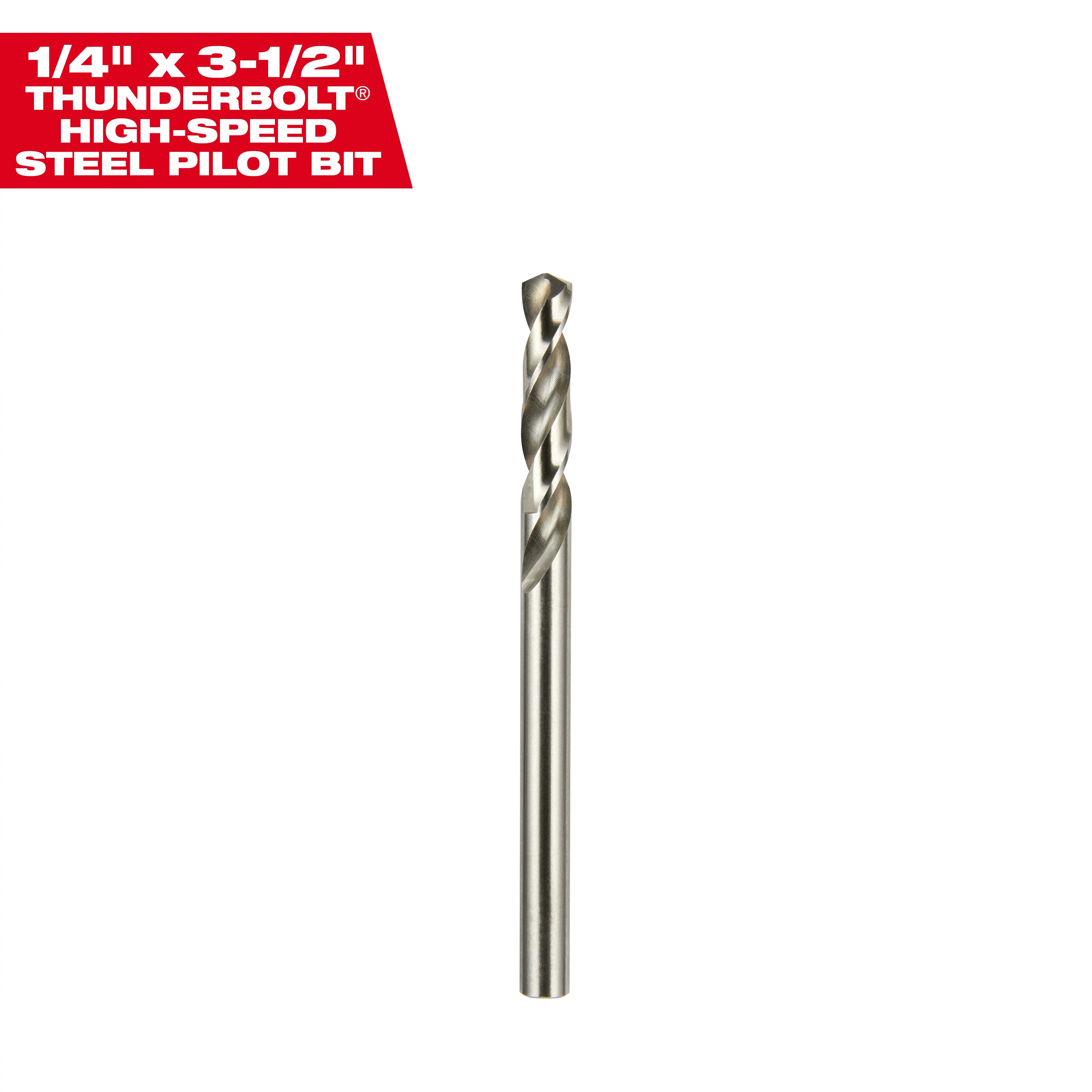 Milwaukee&reg; Thunderbolt&reg; 49-56-8010 Tapered Pilot Drill, 1/4 in, 1/4 in D Cutting, HSS