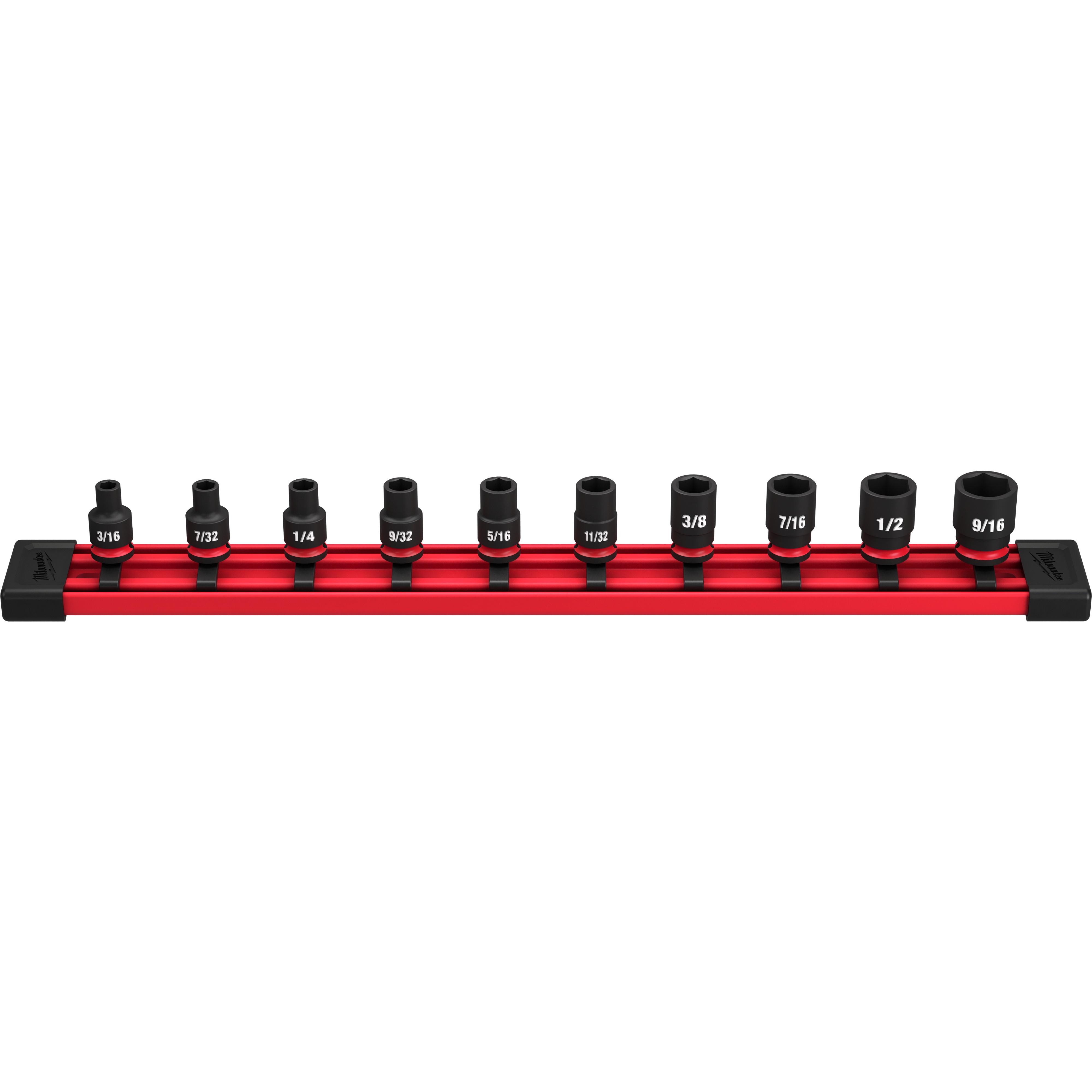 Milwaukee&reg; SHOCKWAVE&trade; Impact Duty&trade; 49-66-7000 Standard Socket Set, ASME Specified, 6 Points, 1/4 in Drive, 10 Pieces, Hex, Included Socket Size: 3/16 in, 7/32 in, 1/4 in, 9/32 in, 5/16 in, 11/32 in, 3/8 in, 7/16 in, 1/2 in and 9/16 in, Case Container
