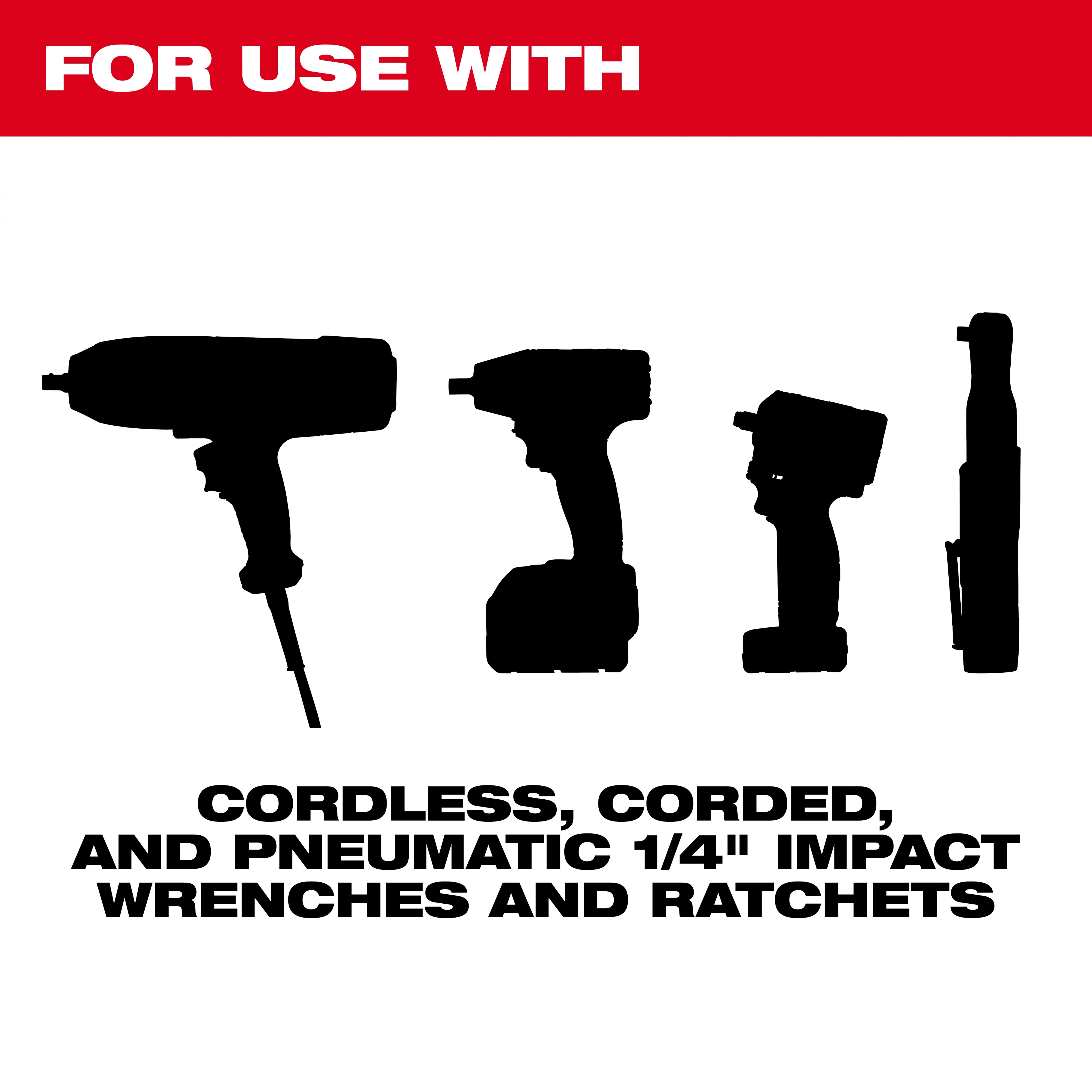 Milwaukee&reg; SHOCKWAVE&trade; Impact Duty&trade; 49-66-7001 Deep Socket Set, ASME Specified, 6 Points, 1/4 in Drive, 10 Pieces, Hex, Included Socket Size: 3/16 in, 7/32 in, 1/4 in, 9/32 in, 5/16 in, 11/32 in, 3/8 in, 7/16 in, 1/2 in and 9/16 in, Case Container