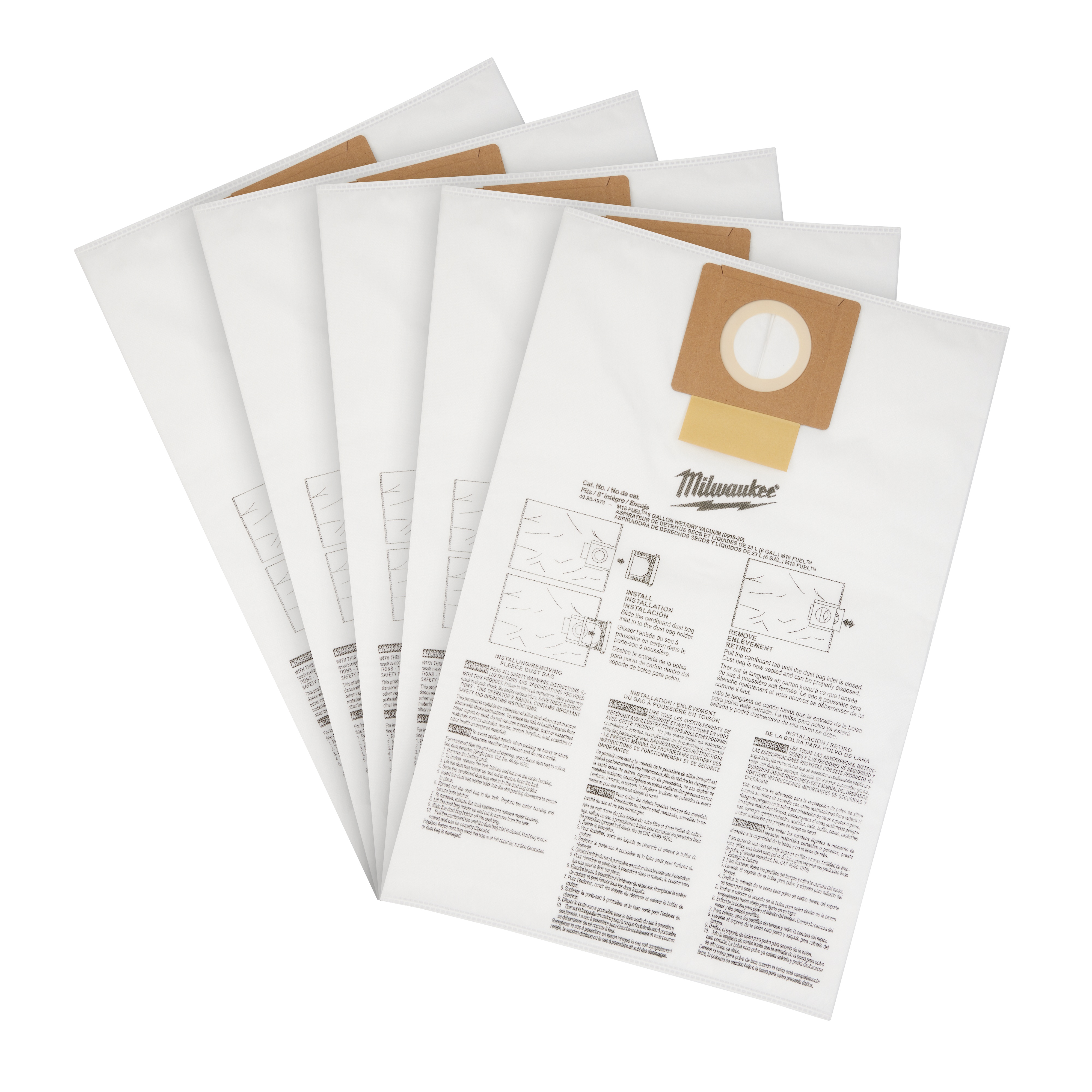 Milwaukee&reg; 49-90-1900 Wet Dry HEPA Filter Kit, For Use With 0780-20 and 0880-20 Wet/Dry Vacuum Cleaner, Fabric/Metal, Silver