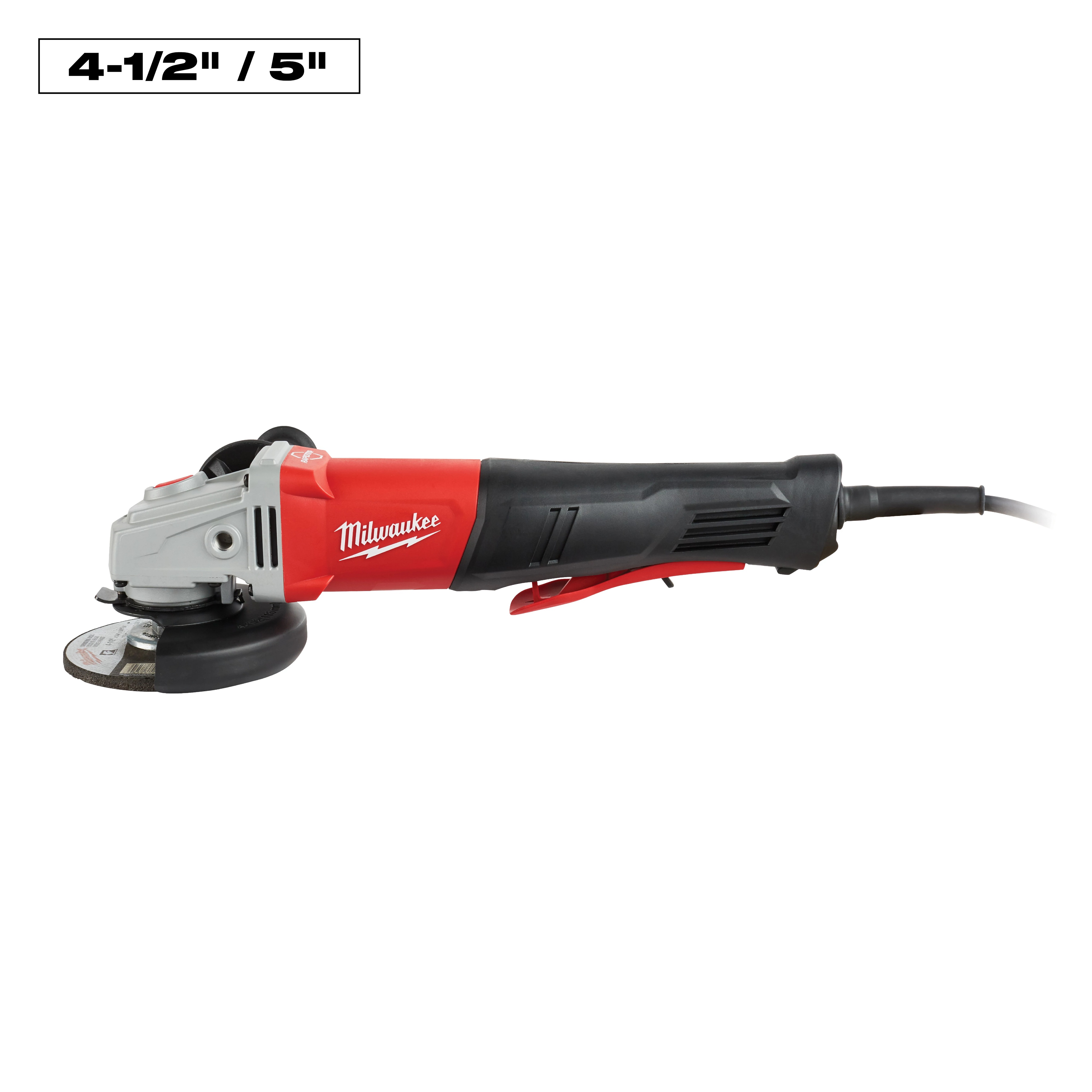 Milwaukee&reg; 6143-31 Braking Corded Small Angle Grinder, 4-1/2 in, 5 in Dia Wheel, Dual Actuation/Paddle Switch