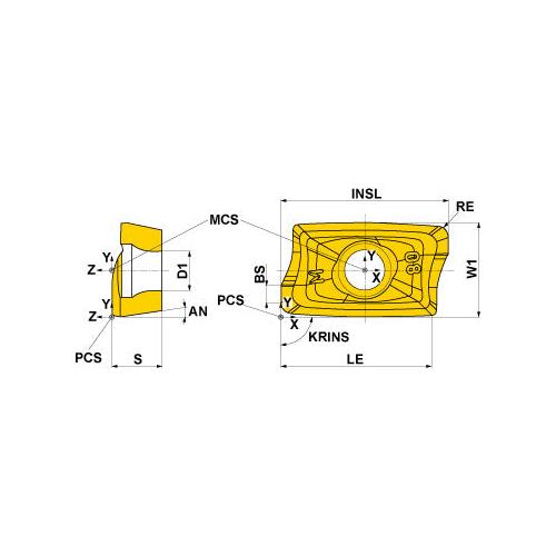 Mitsubishi Materials USA Corp 320194 Indexable Insert, ANSI Code: AOMT123616PEER-M, M Insert, 0.11 in Insert, Manufacturer's Grade: VP20RT, 85 deg Parallelogram Shape