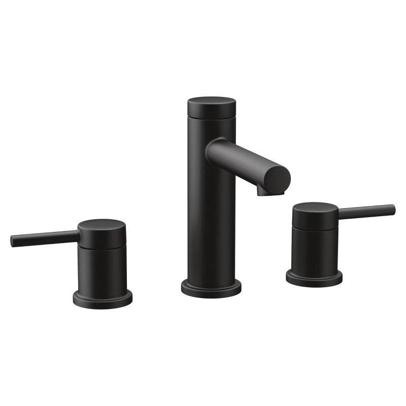 Moen® T6193BL Align™ Widespread Bathroom Faucet, 1.5 gpm Flow Rate, 4-13/16 in H Spout, 8 to 16 in Center, Matte Black, 2 Handles, Pop-Up Drain, Domestic