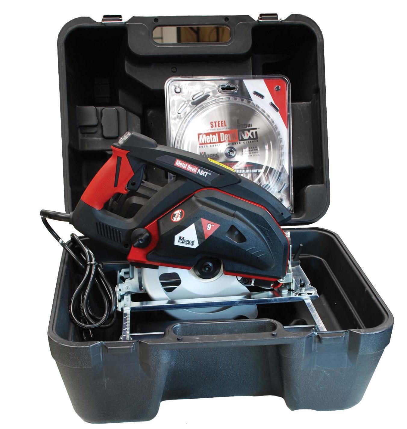 Morse&reg; 100977 Metal Devil&reg; Electric Circular Saw, 9 in Blade, 1 in Arbor/Shank, 3-1/4 in Cutting, Right Blade Side