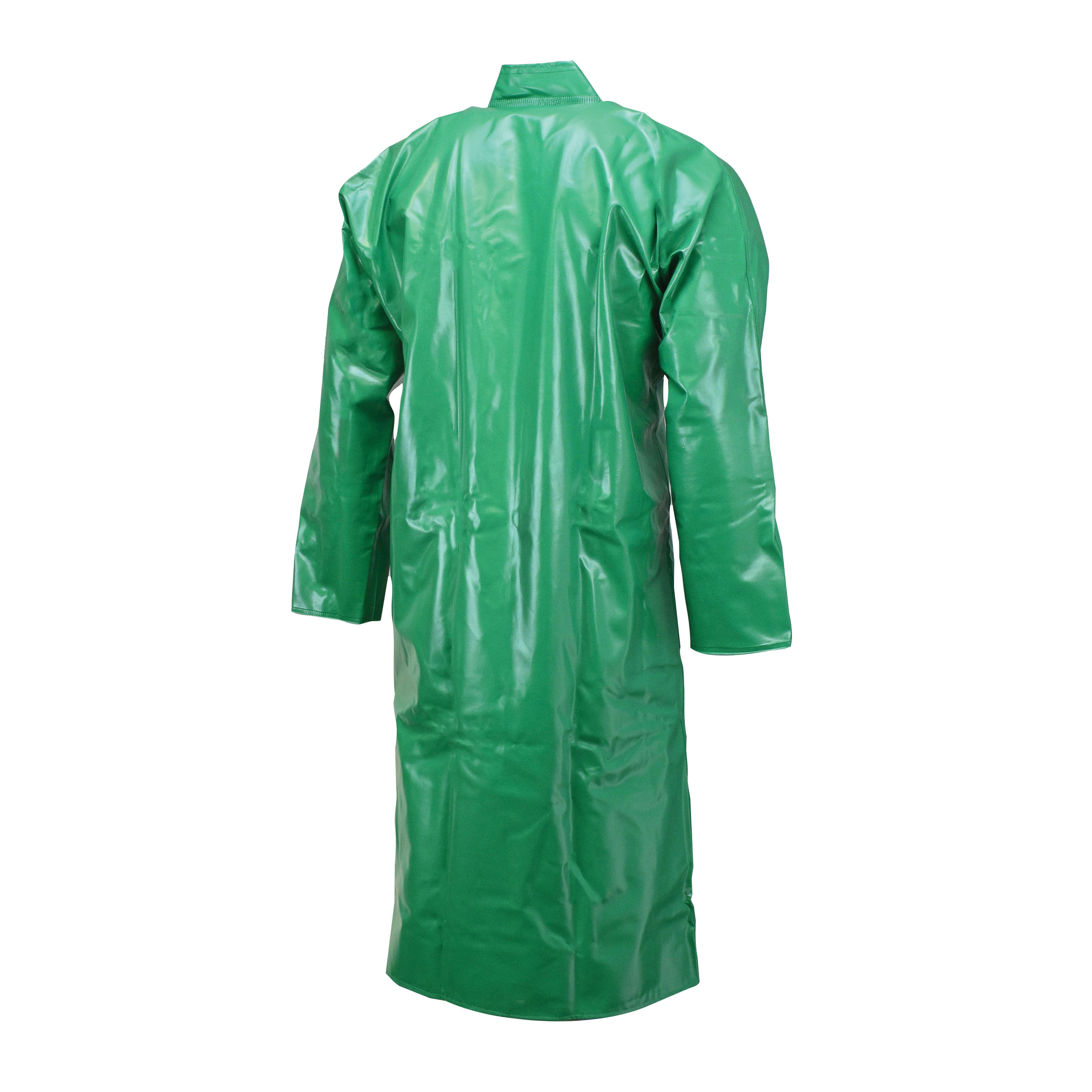 Neese 96001-31-1-GRN-L Chem Shield Rain Coat, L, Green, Polyester/PVC, Resists: Flame, ASTM D6413, ASTM F903, Detachable Hood