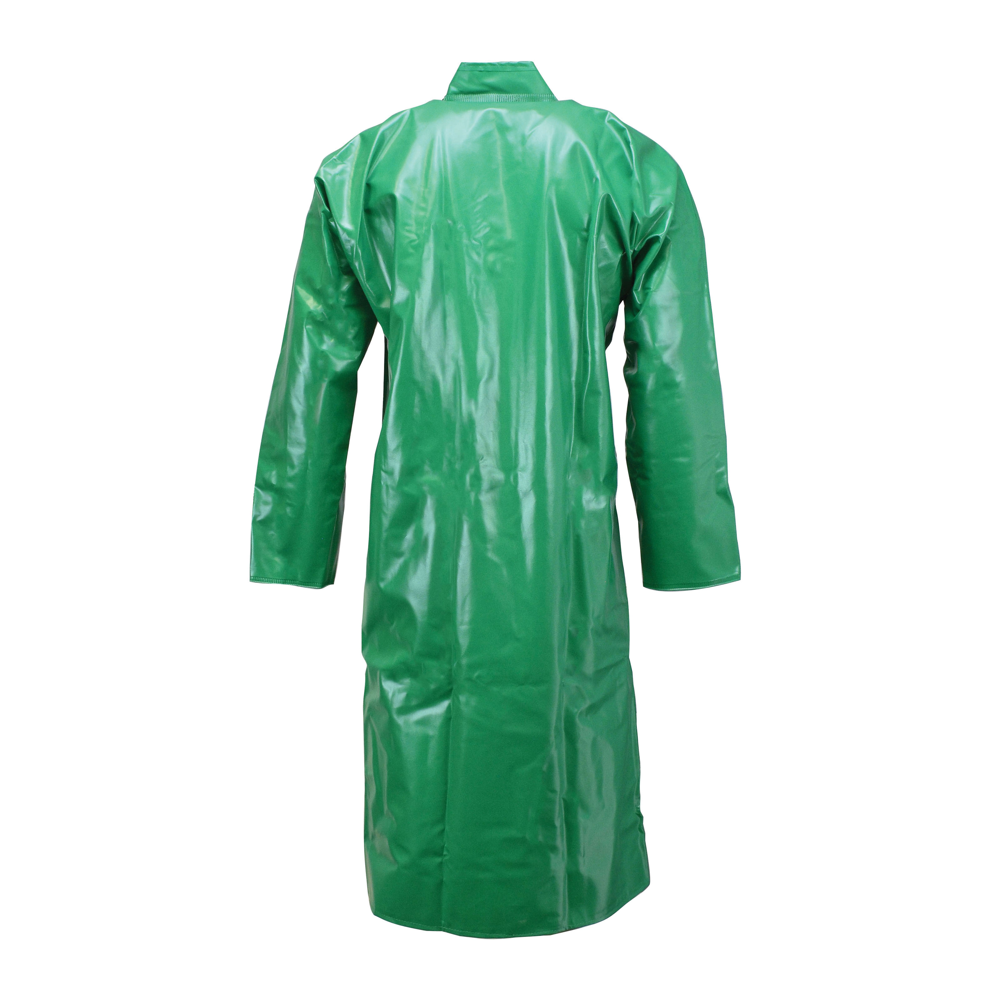 Neese 96001-31-1-GRN-L Chem Shield Rain Coat, L, Green, Polyester/PVC, Resists: Flame, ASTM D6413, ASTM F903, Detachable Hood