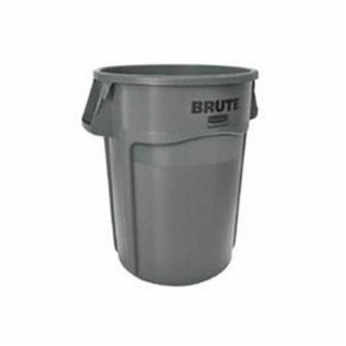 Rubbermaid® BRUTE® FG261000GRAY Utility Waste Container Without Lid, 10 gal Capacity, Round, 15.6 in Dia, 17.1 in H, Plastic, Gray