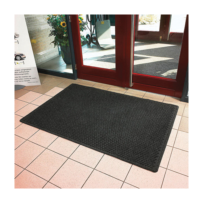 NoTrax&reg; 150S0410GY Aqua-Trap&reg; 150 Rectangular Entrance Mat, 10 ft L x 4 ft W x 3/8 in THK, Gray, Tufted Loop Surface Pattern, Dry/Scrape Surface, Resists: Abrasion, Crush, Soil and Wear, Indoor