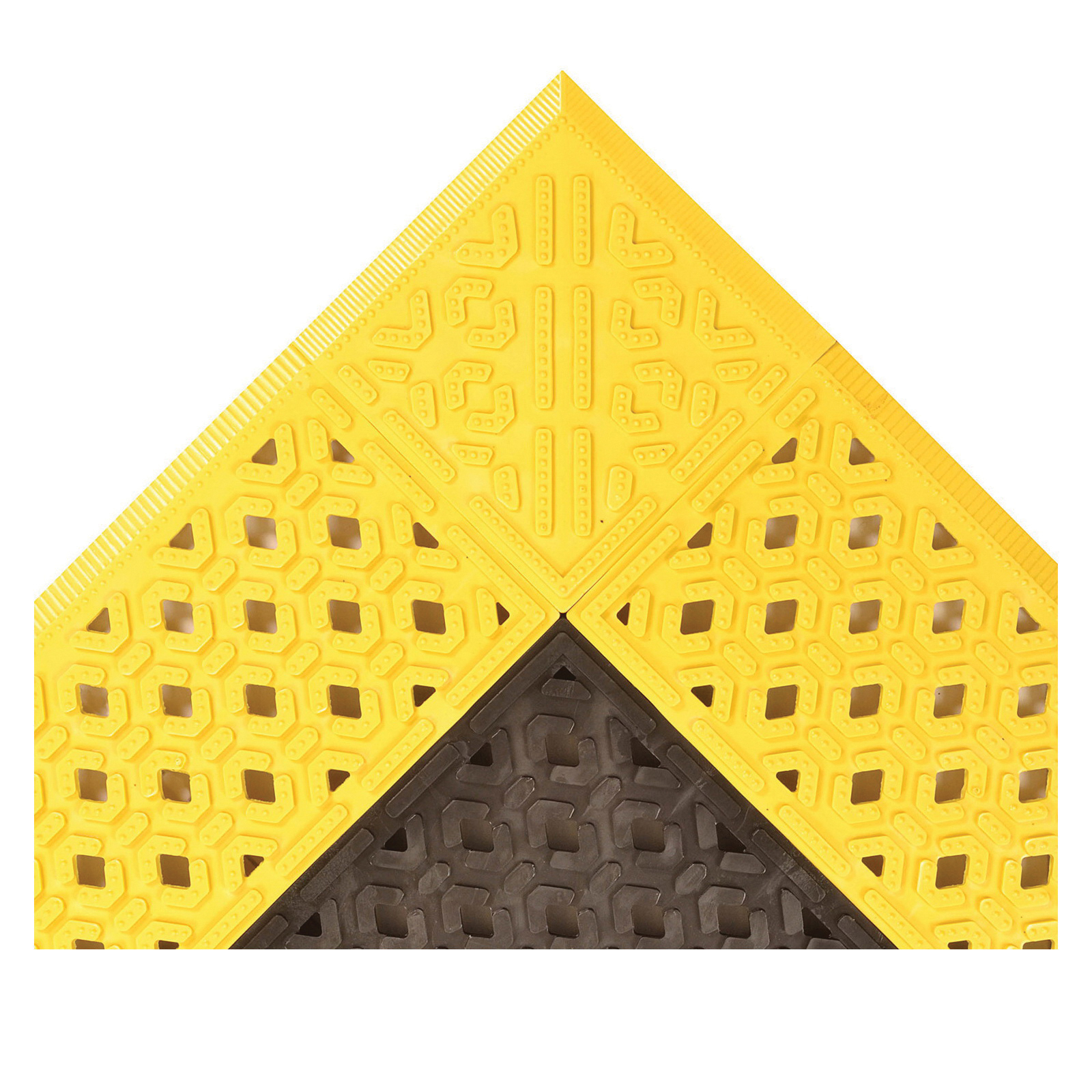 NoTrax&reg; 520S4272BY Cushion-Lok&trade; 520 Modular Anti-Fatigue Floor Mat, 6 ft L x 3-1/2 ft W x 7/8 in THK, PVC, Traction Blades Surface Pattern, PVC Base, Resists: Abrasion, Animal Fat, Cutting Fluid, Grease, Industrial Chemical, Oil, Slip and Wear
