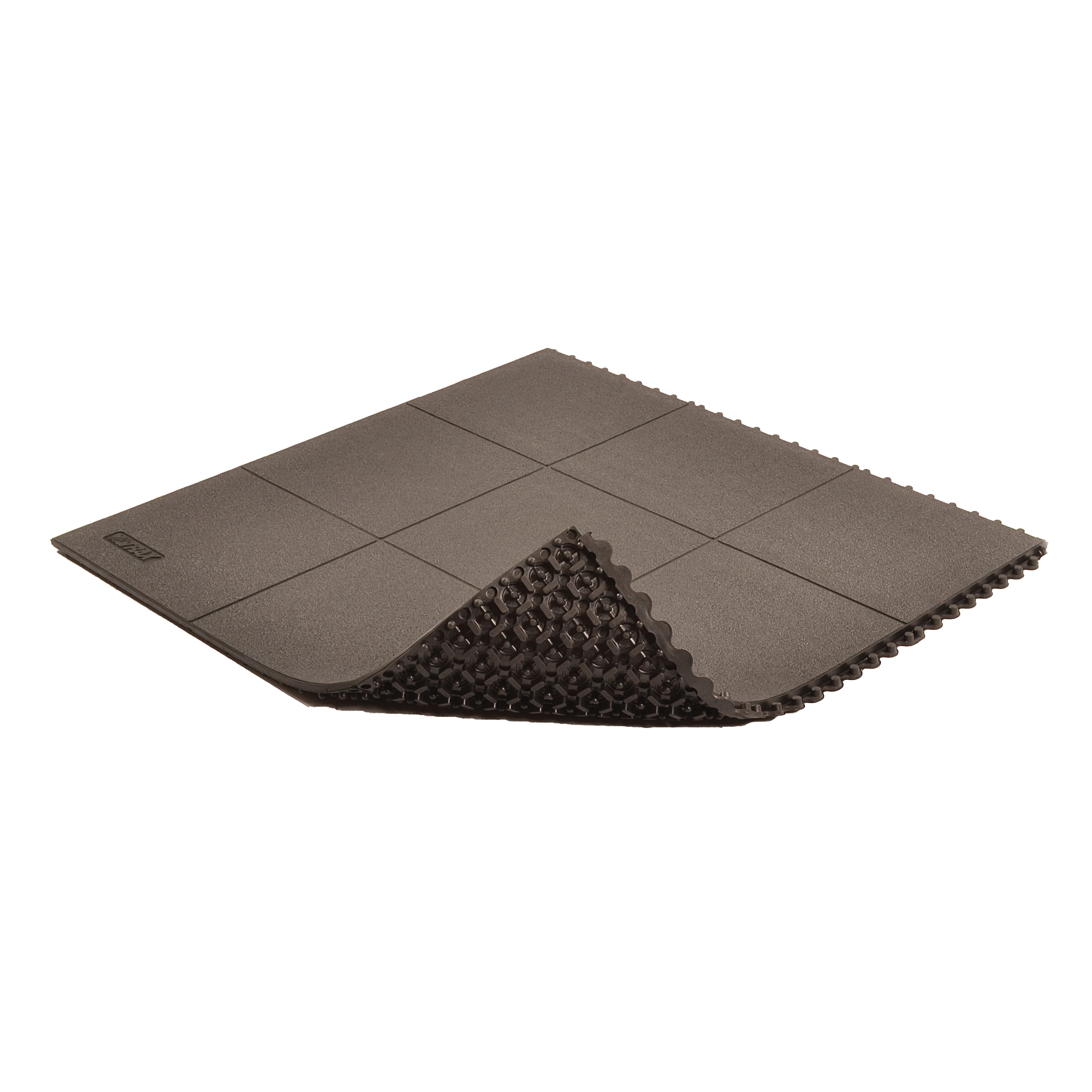 NoTrax&reg; 656SFR33BL Niru&reg; Cushion-Ease&reg; Anti-Fatigue Floor Mat, 3 ft L x 3 ft W x 3/4 in THK, Nitrile Rubber, Pebbled Surface Pattern, Resists: Abrasion, Chemicals, Oils and Greases
