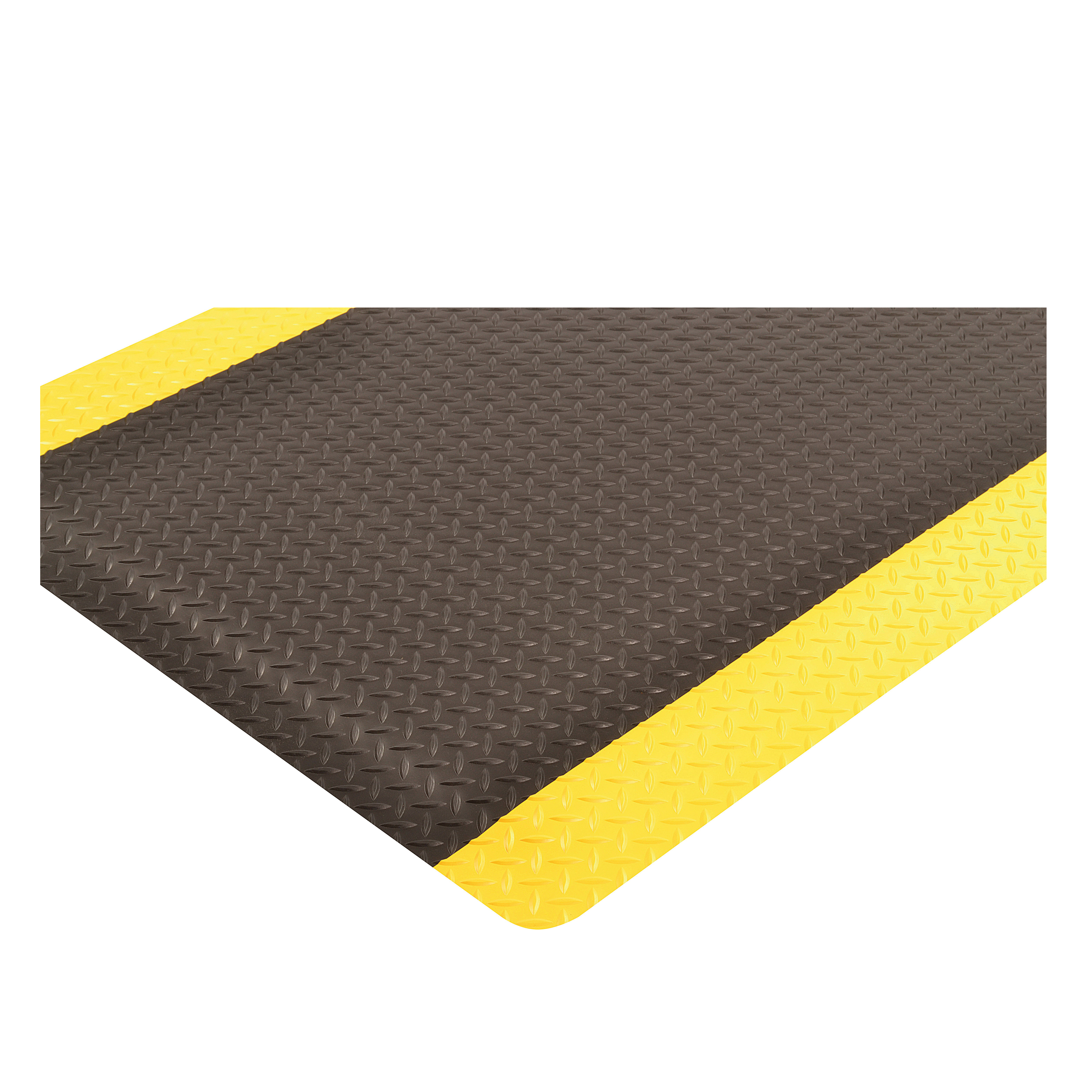 NoTrax&reg; 975S0023YB Cushion Trax&reg; Ultra&trade; Anti-Fatigue Floor Mat, 3 ft L x 2 ft W x 3/4 in THK, Vinyl, Diamond Plate Surface Pattern, PVC Foam Base, Resists: Abrasion and Tear