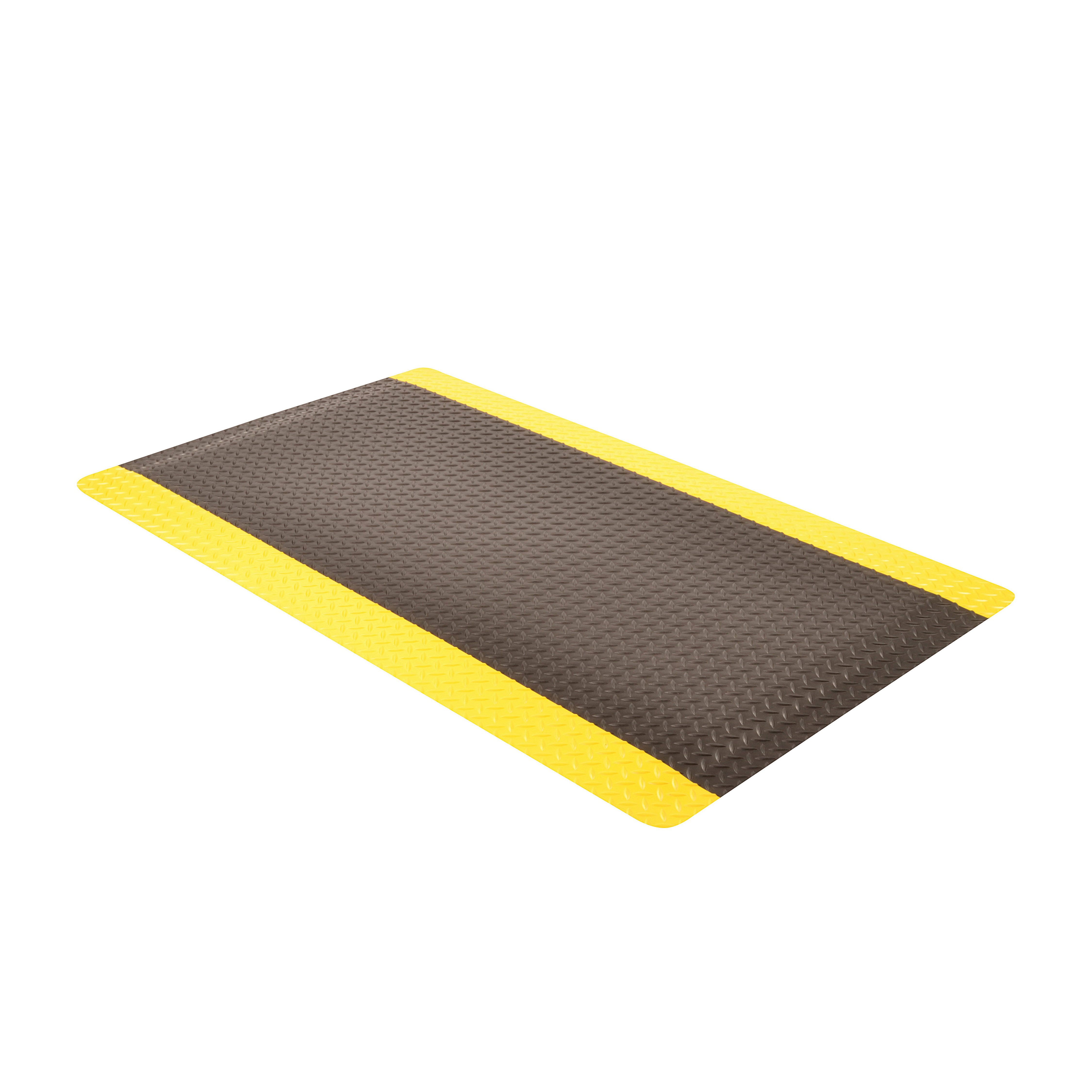 NoTrax&reg; 975S0023YB Cushion Trax&reg; Ultra&trade; Anti-Fatigue Floor Mat, 3 ft L x 2 ft W x 3/4 in THK, Vinyl, Diamond Plate Surface Pattern, PVC Foam Base, Resists: Abrasion and Tear